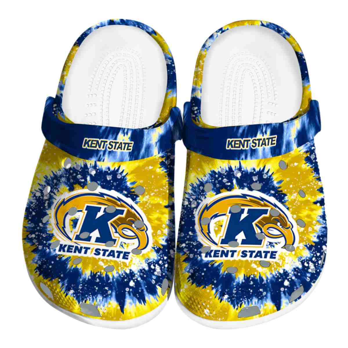Kent State Golden Flashes NCAA Sport Crocs Crocband Clogs Shoes Comfortable For Men Women and Kids