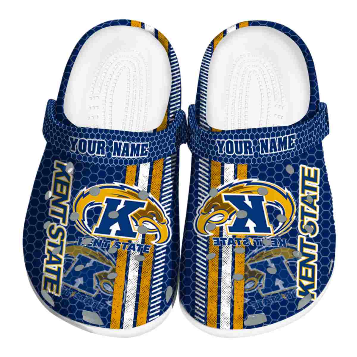 Kent State Golden Flashes NCAA Sport Crocs Crocband Clogs Shoes Comfortable For Men Women and Kids