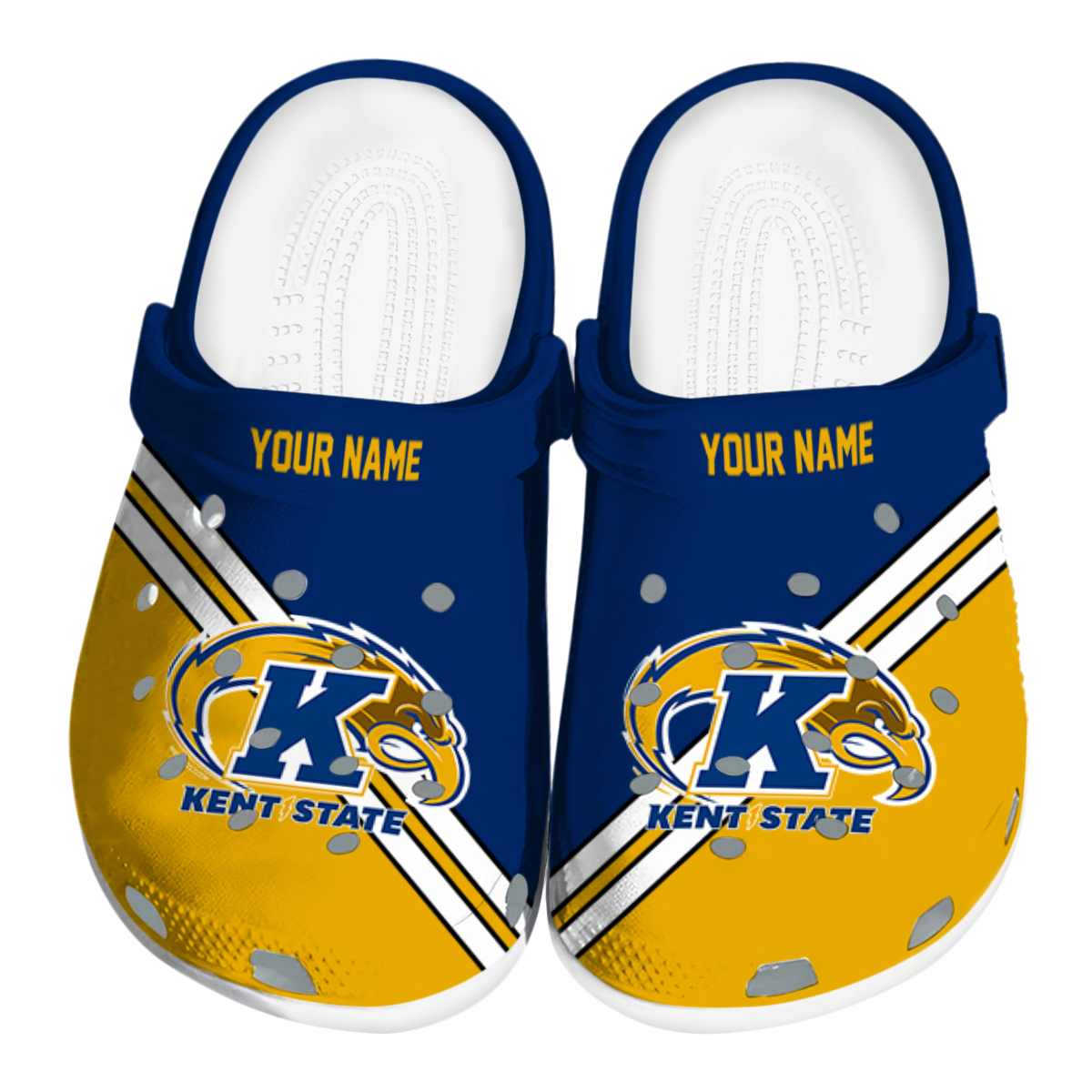 Kent State Golden Flashes NCAA Sport Crocs Crocband Clogs Shoes Comfortable For Men Women and Kids