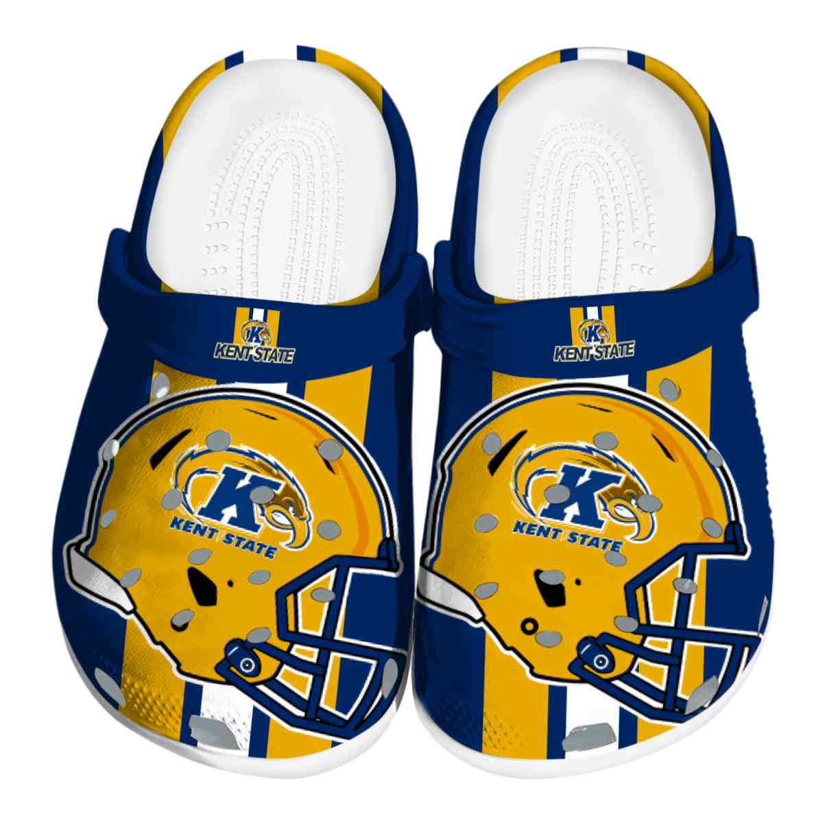 Kent State Golden Flashes NCAA Sport Crocs Crocband Clogs Shoes Comfortable For Men Women and Kids