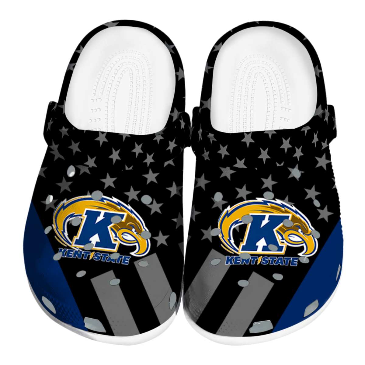Kent State Golden Flashes NCAA Sport Crocs Crocband Clogs Shoes Comfortable For Men Women and Kids