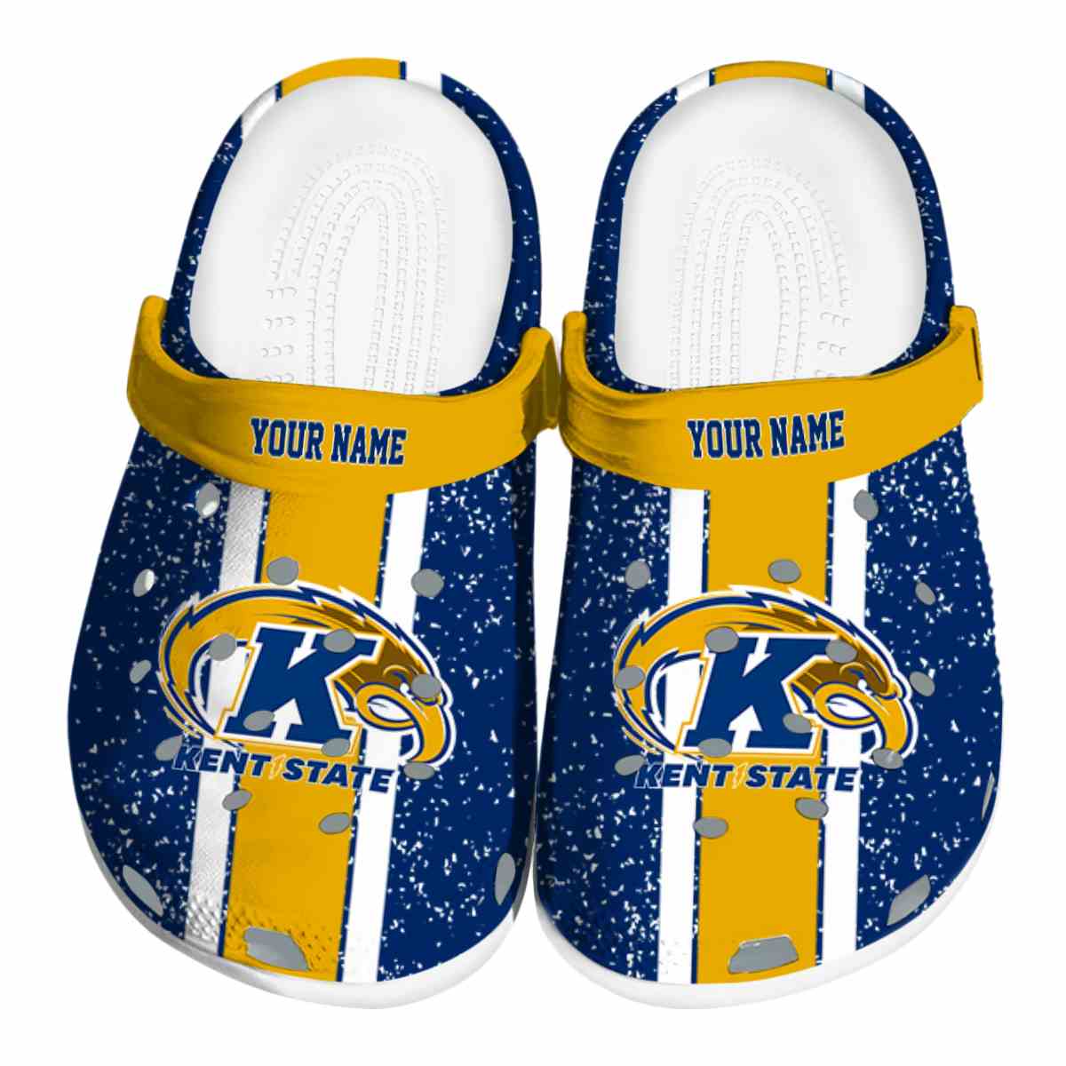 Kent State Golden Flashes NCAA Sport Crocs Crocband Clogs Shoes Comfortable For Men Women and Kids