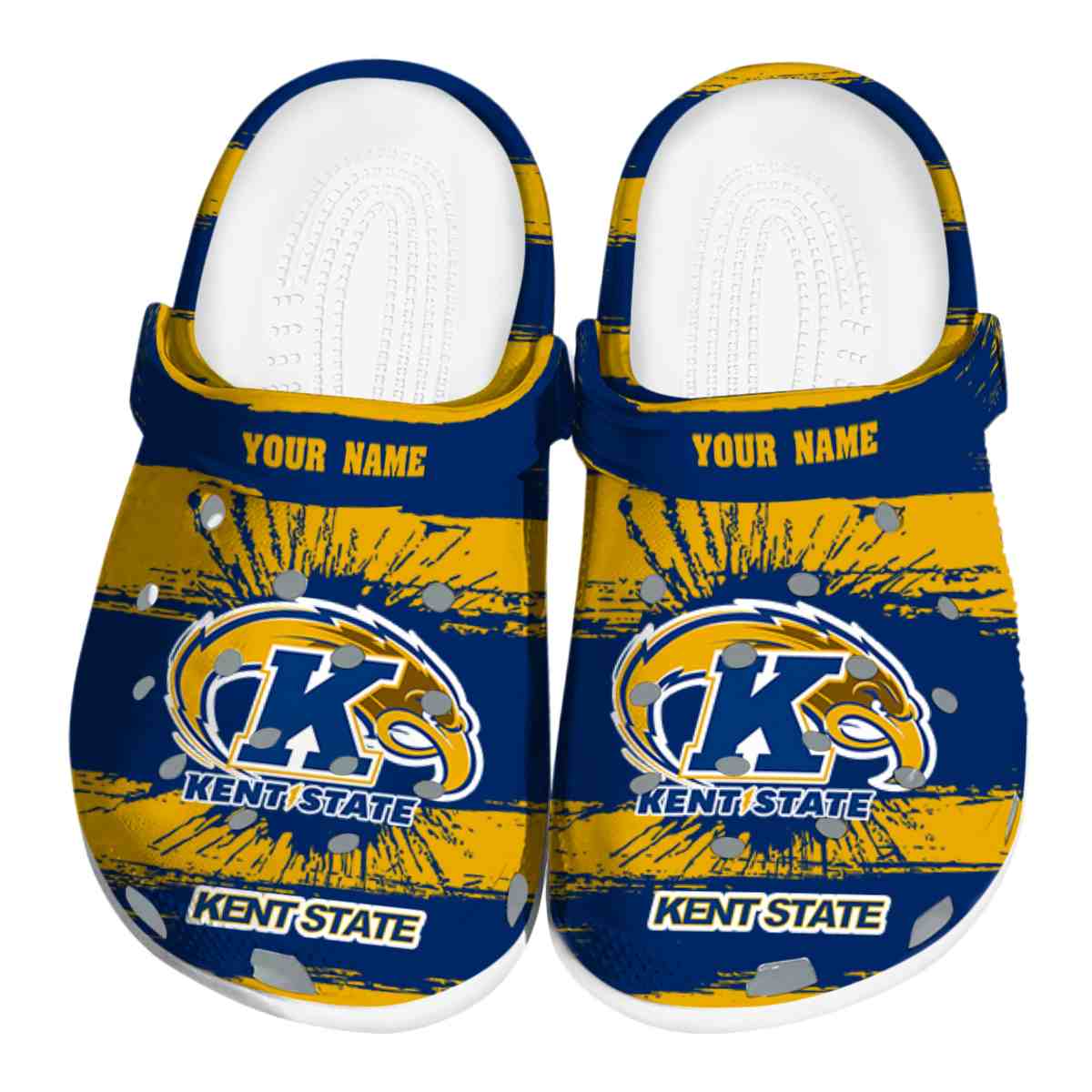 Kent State Golden Flashes NCAA Sport Crocs Crocband Clogs Shoes Comfortable For Men Women and Kids