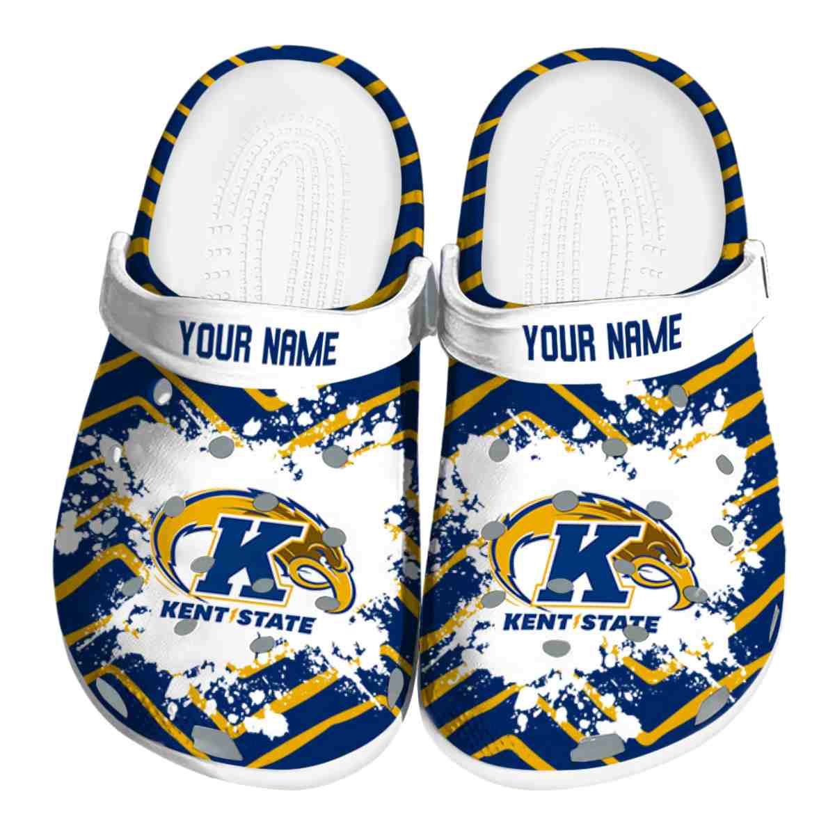 Kent State Golden Flashes NCAA Sport Crocs Crocband Clogs Shoes Comfortable For Men Women and Kids
