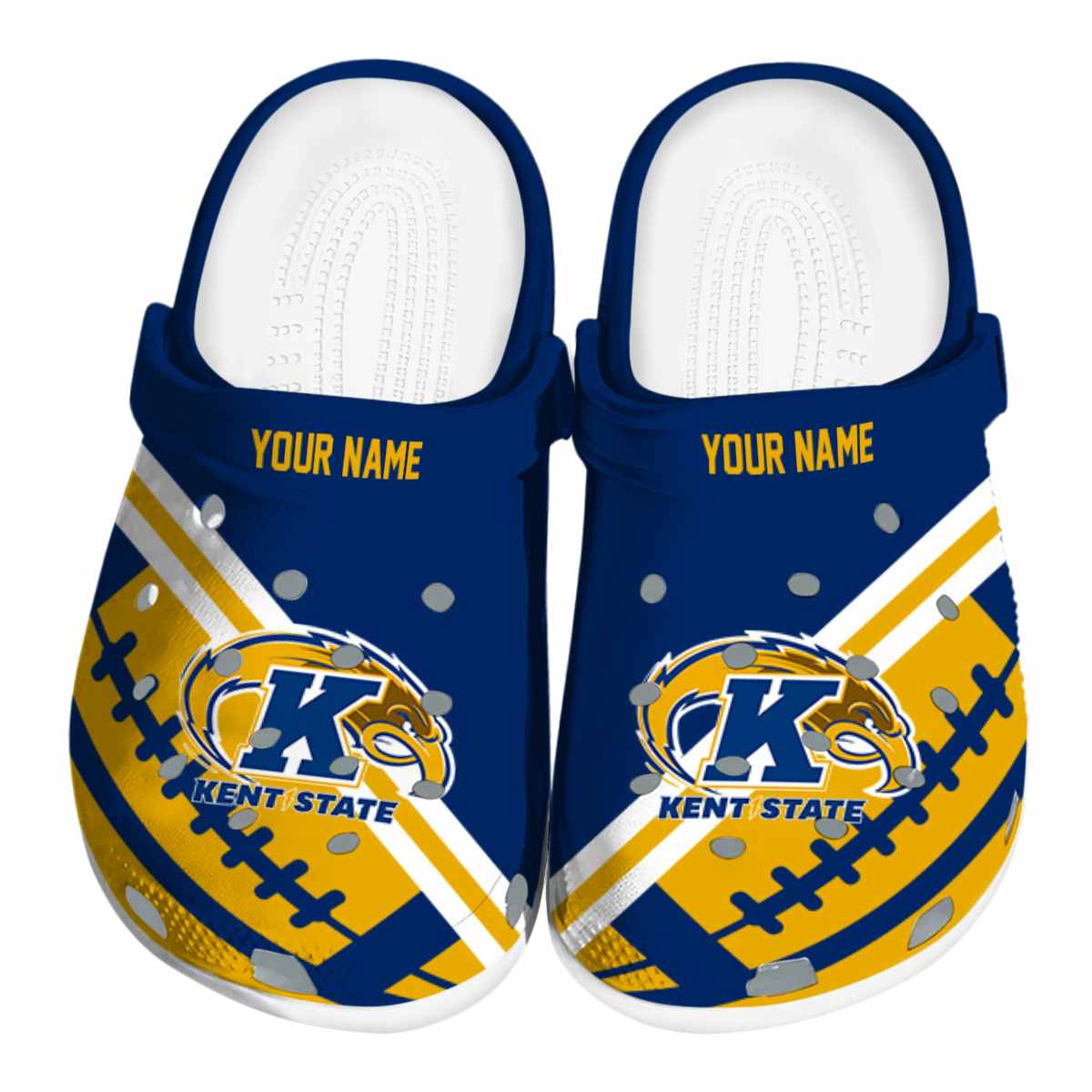 Kent State Golden Flashes NCAA Sport Crocs Crocband Clogs Shoes Comfortable For Men Women and Kids
