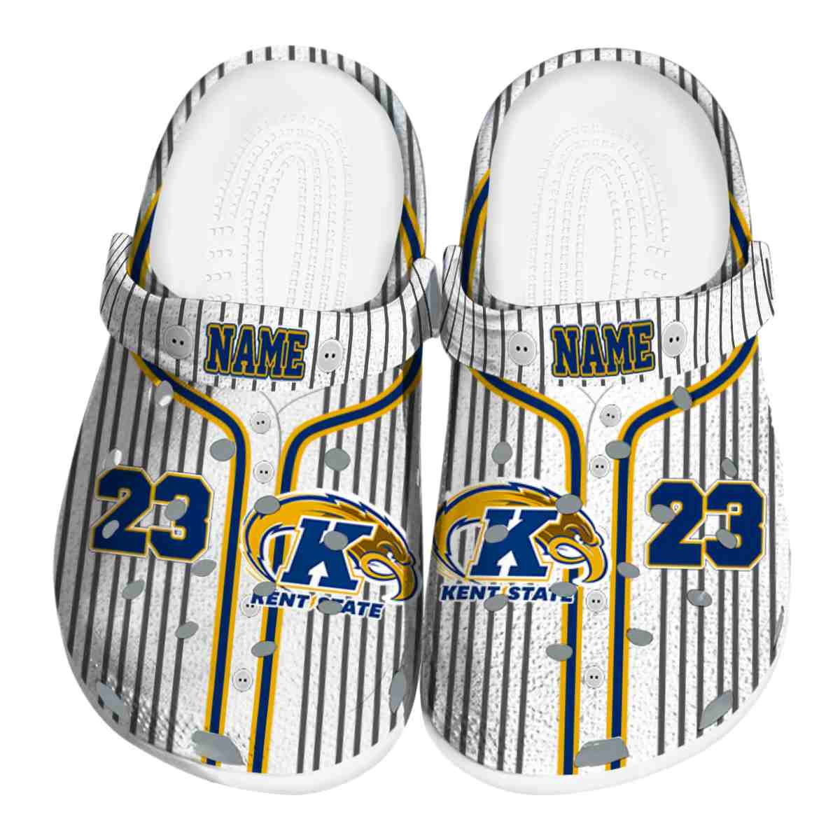 Kent State Golden Flashes NCAA Sport Crocs Crocband Clogs Shoes Comfortable For Men Women and Kids