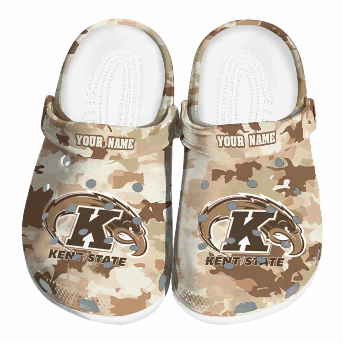 Kent State Golden Flashes NCAA Sport Crocs Crocband Clogs Shoes Comfortable For Men Women and Kids