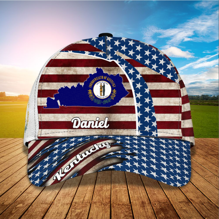 Kentucky State Cap, Personalized Kentucky 3D Classic Cap, Custom Name Hat for People Who Live In Kentucky State Trucker Hats Custom Hats Gifts For Men & Women