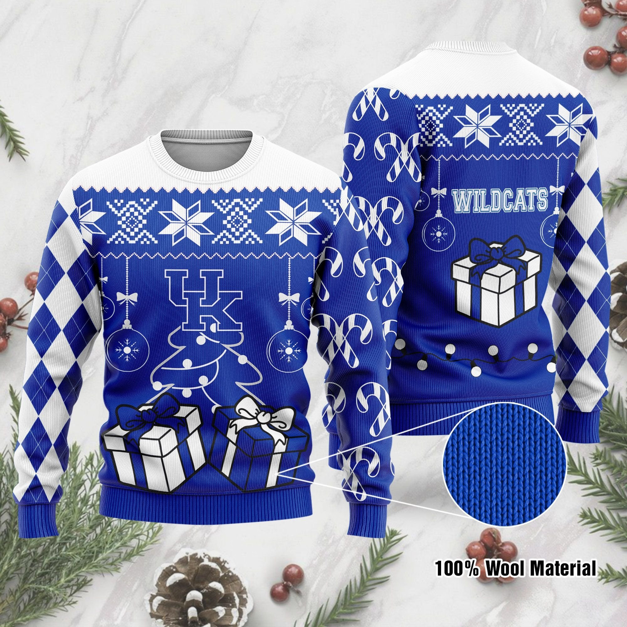 Kentucky Wildcats Funny Ugly Christmas Sweater Adult 3D Funny Matching for family