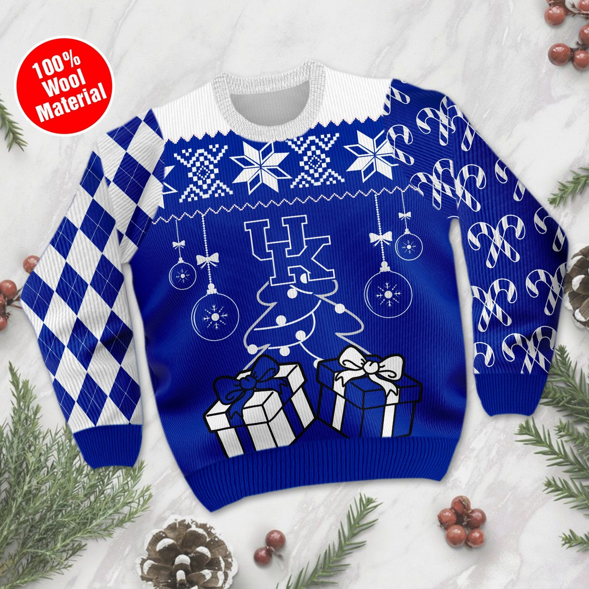 Kentucky Wildcats Funny Ugly Christmas Sweater Adult 3D Funny Matching for family - Image 2