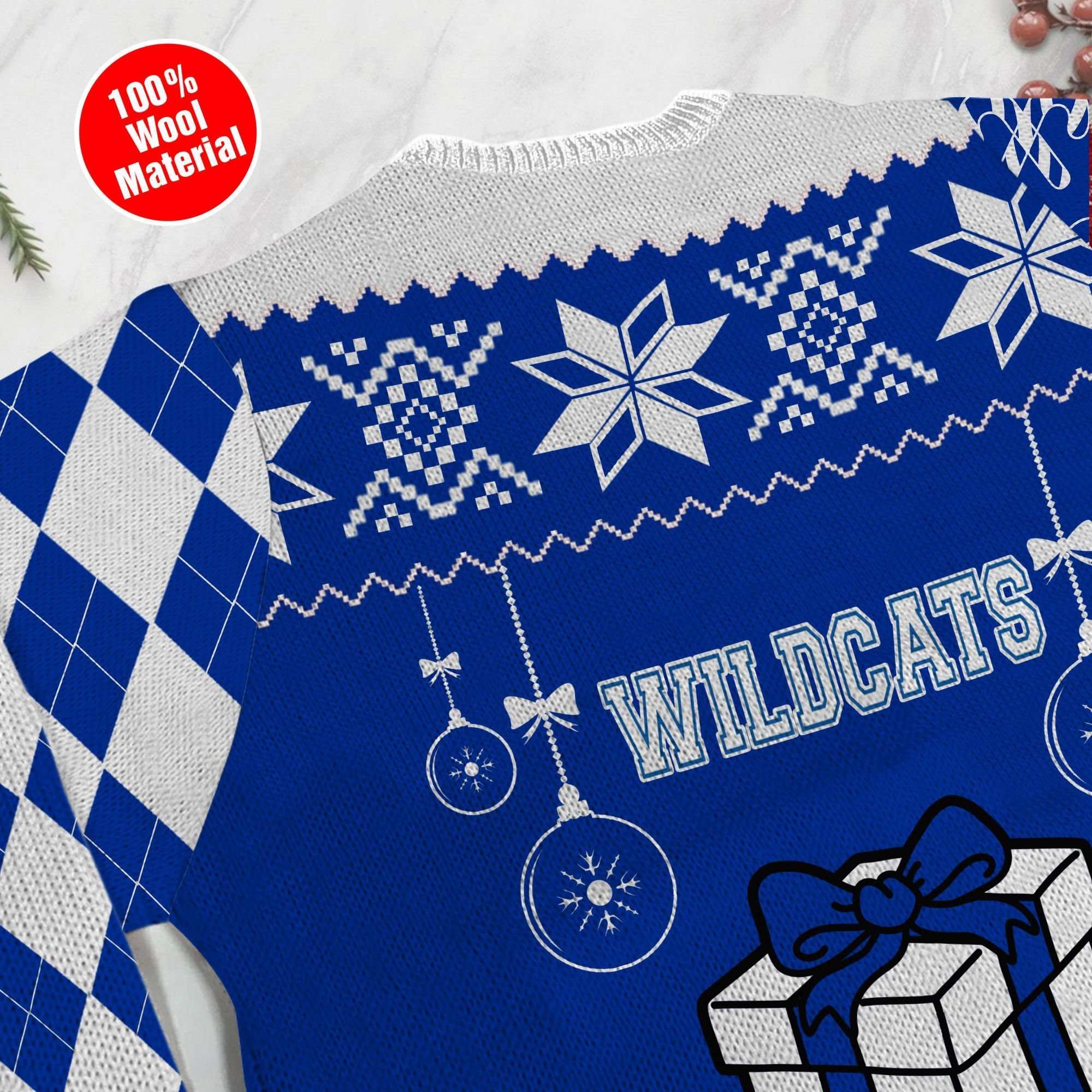 Kentucky Wildcats Funny Ugly Christmas Sweater Adult 3D Funny Matching for family - Image 5