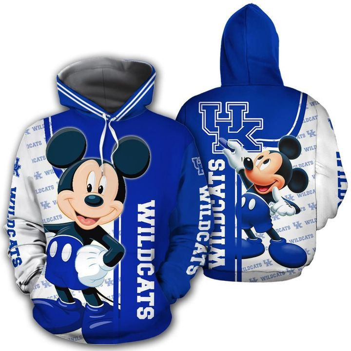 Kentucky Wildcats Mickey 3D All Over Print Hoodie, Zip Hoodie