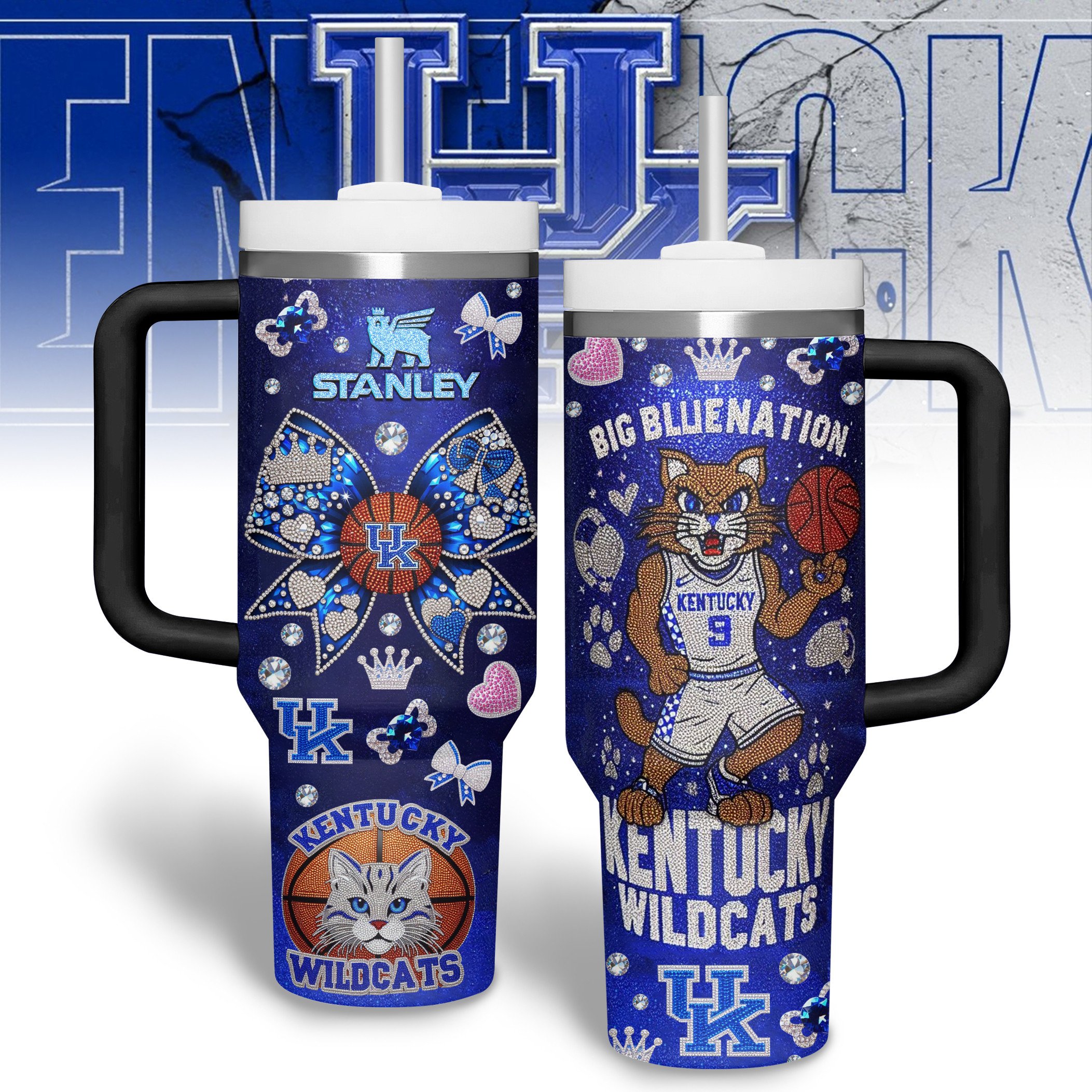 Kentucky Wildcats NCAA Custom Stanley Cup 40 oz 30 oz Tumbler With HandleTVC2301280