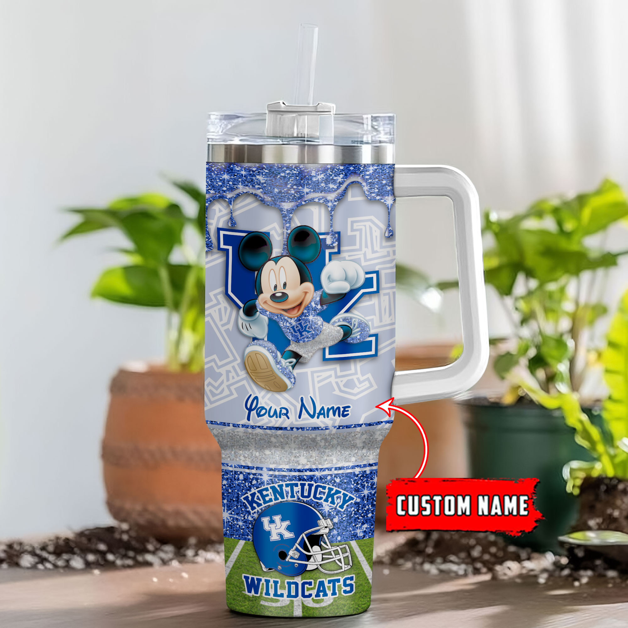 Kentucky Wildcats NCAA Mickey Mouse Glitter Custom Stanley Cup 40 oz 30 oz Tumbler With HandleTVC230124