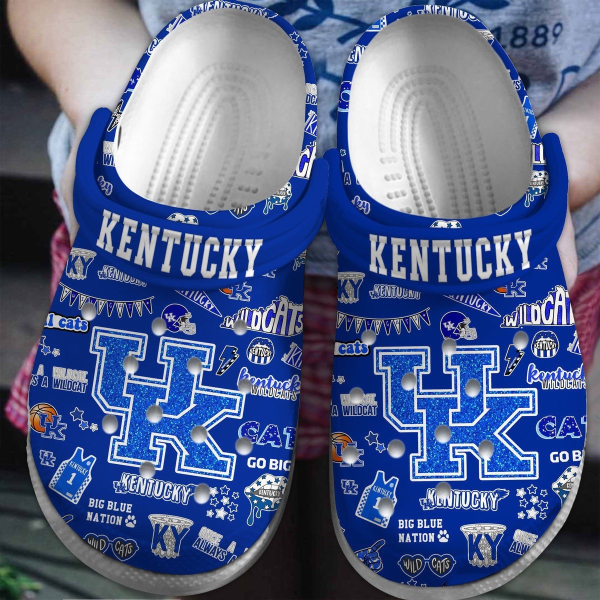 Kentucky Wildcats NCAA Sport Crocs Clogs Crocband Shoes Comfortable For Men Women and Kids
