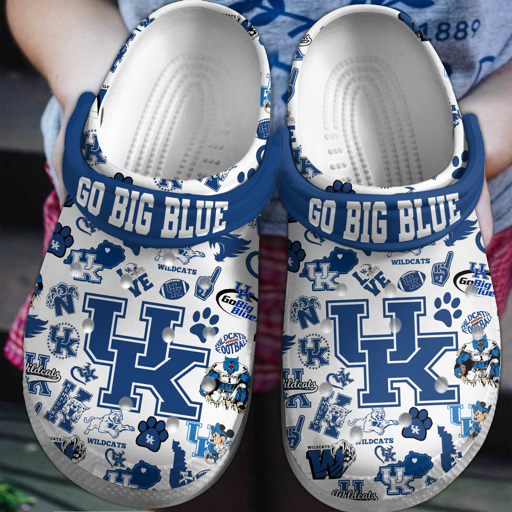 Kentucky Wildcats NCAA Sport Crocs Crocband Clogs Shoes Comfortable For Men Women and Kids