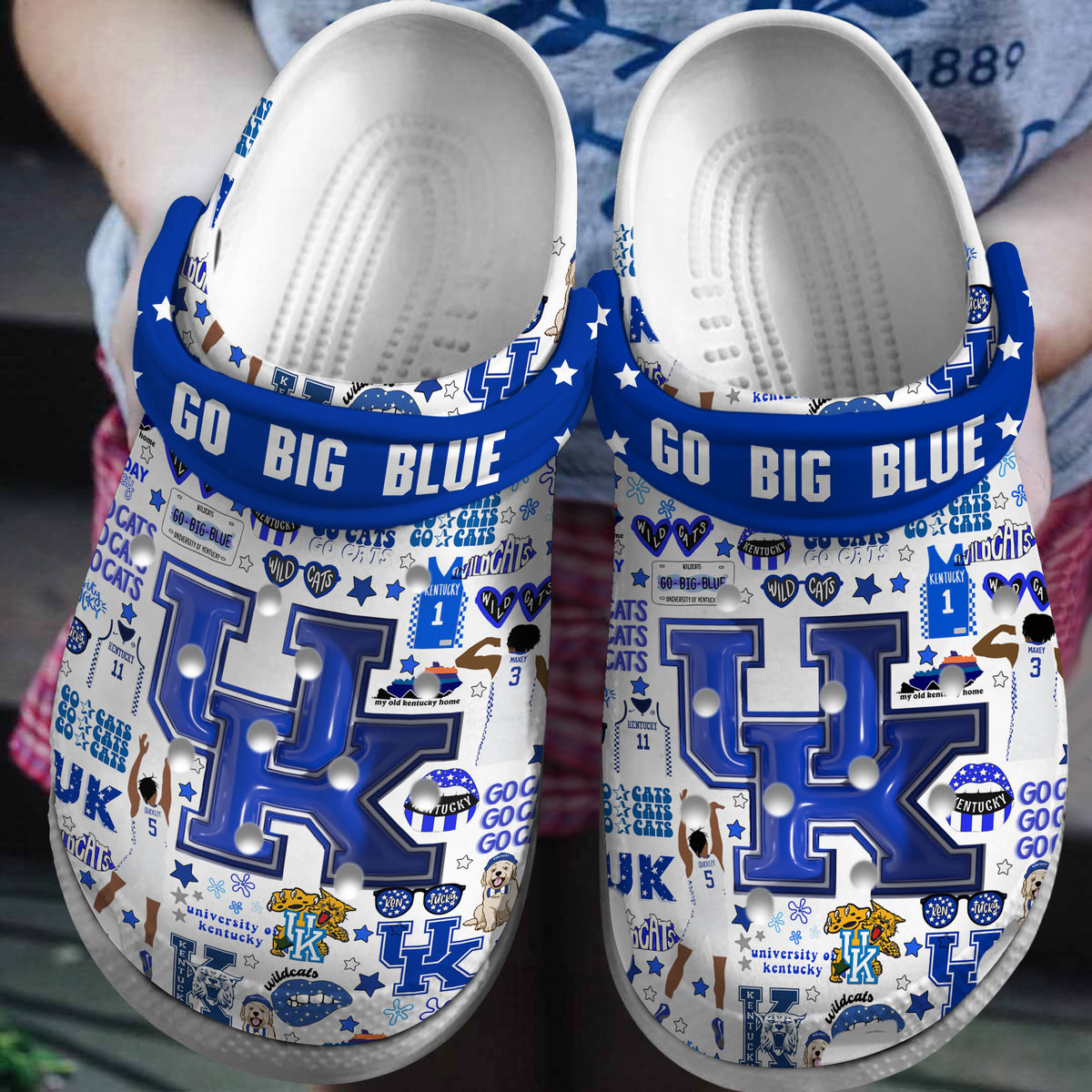 Kentucky Wildcats NCAA Sport Crocs Crocband Clogs Shoes Comfortable For Men Women and Kids