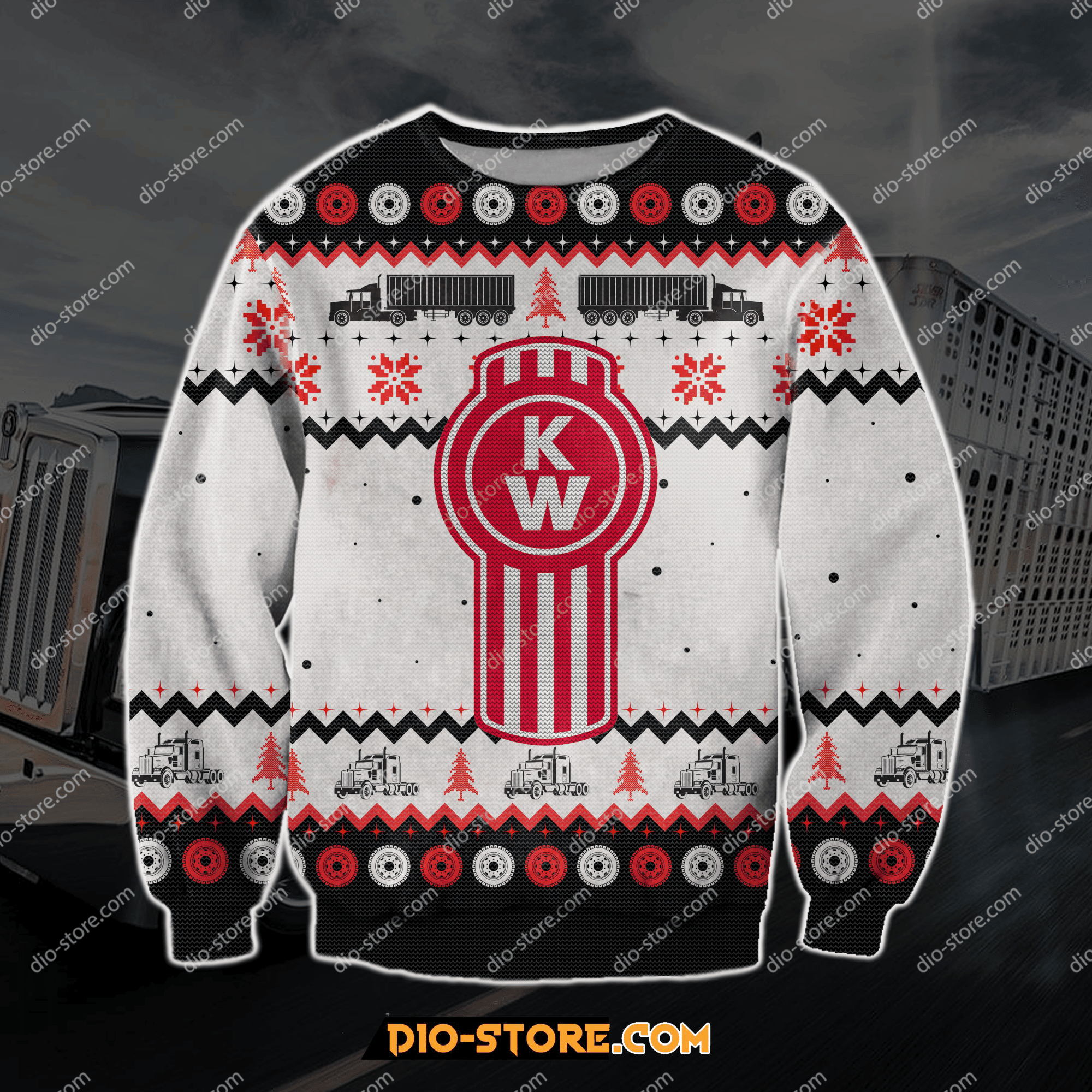 Kenworth Trucks For Unisex Ugly Christmas Sweater Adult 3D Funny Matching for family