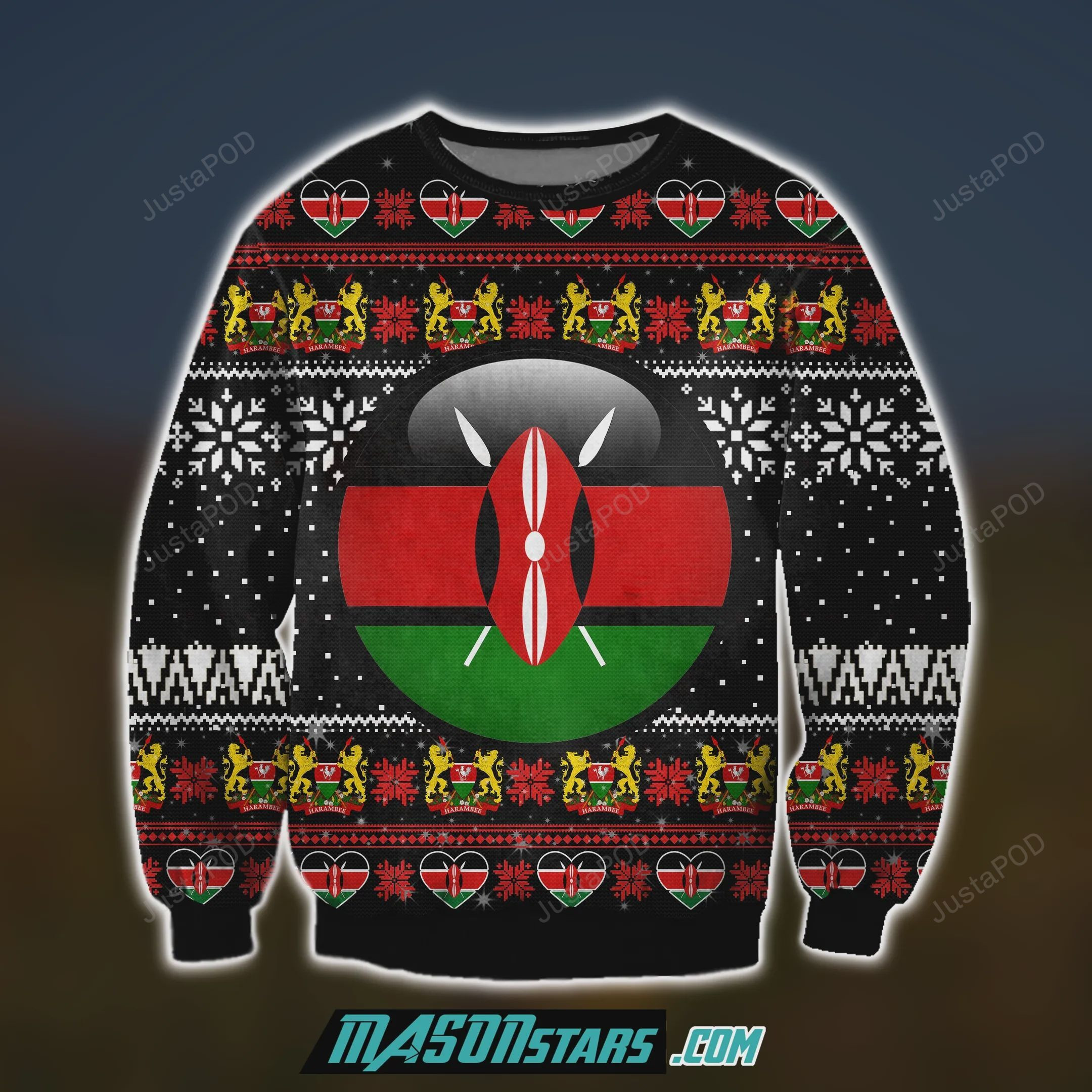 Kenya 3D Print Knitting Pattern Ugly Christmas Sweater Adult 3D Funny Matching for family