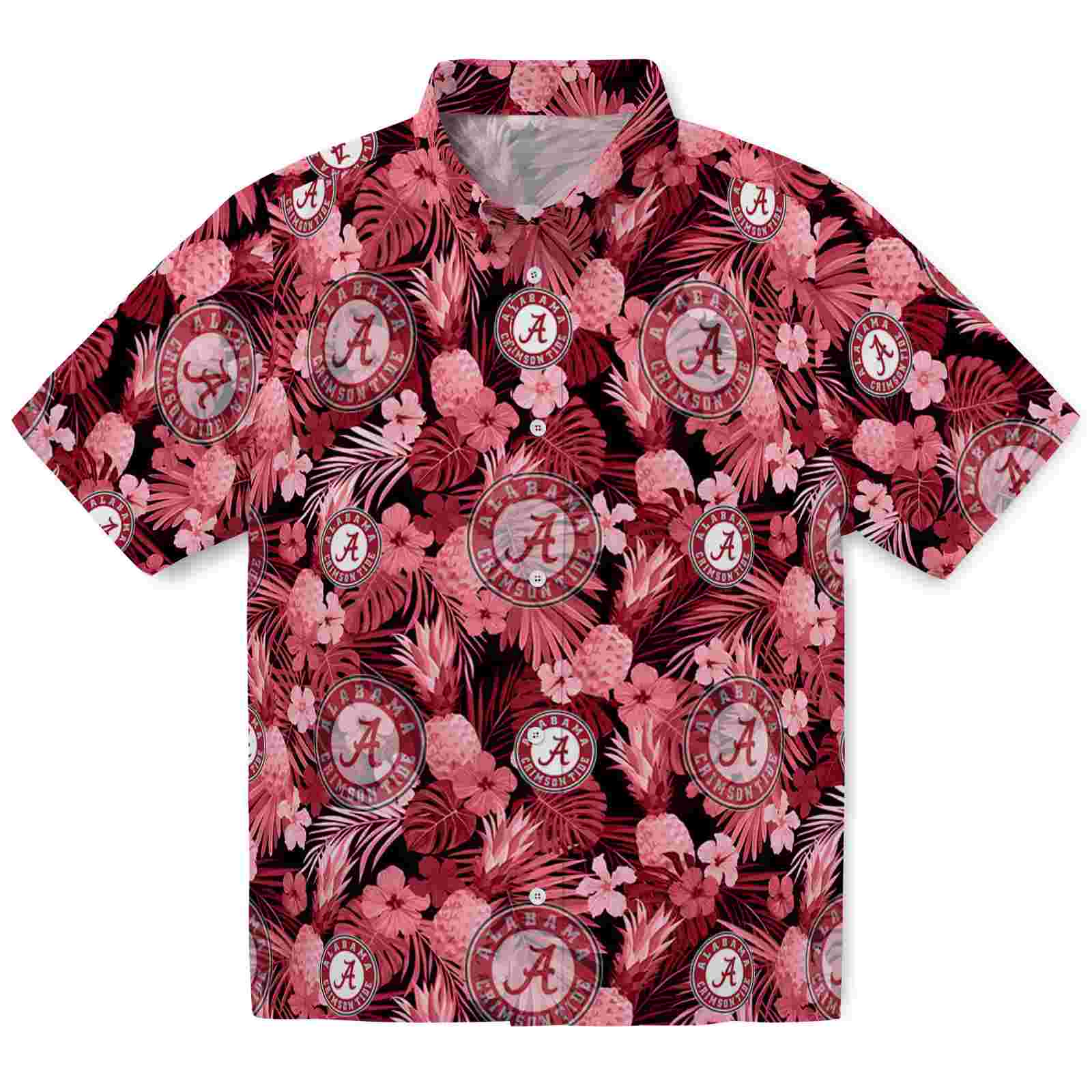 Keptsake Alabama Crimson Tide Floral Pineapple Crimson Premium Hawaiian Shirt