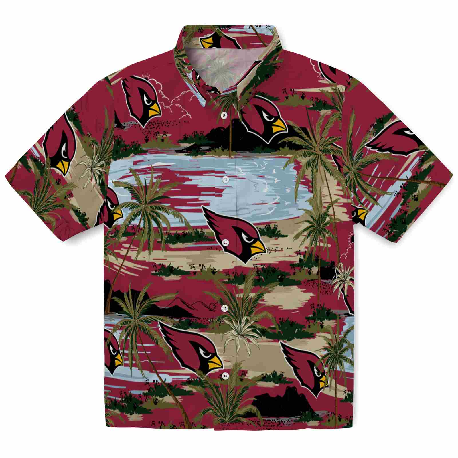 Keptsake Arizona Cardinals Palm Horizon Red Premium Hawaiian Shirt