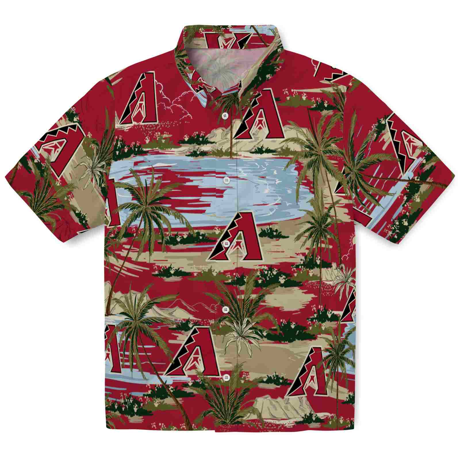Keptsake Arizona Diamondbacks Palm Horizon Red Premium Hawaiian Shirt