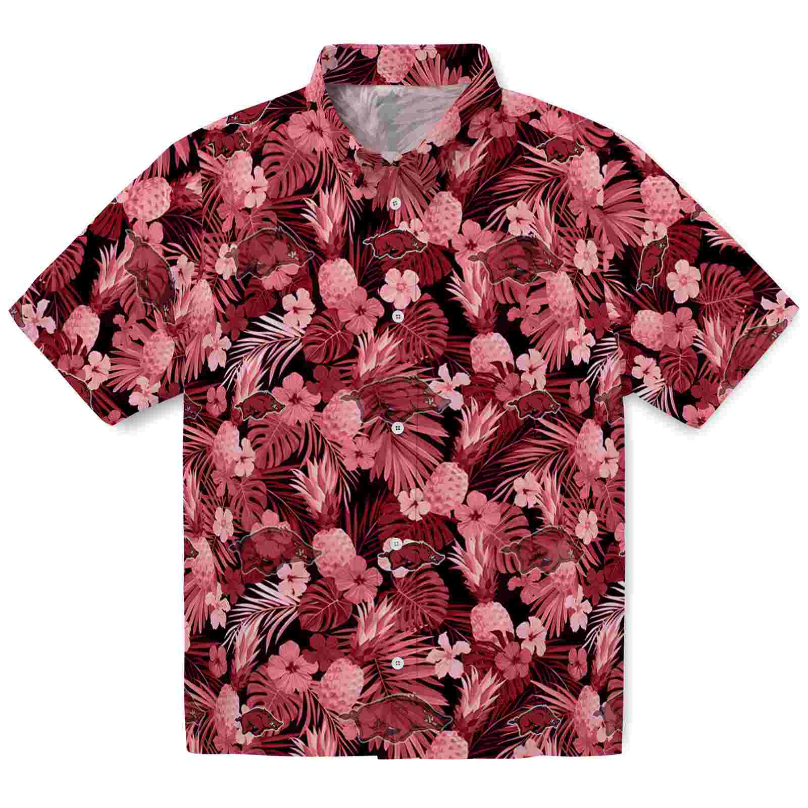Keptsake Arkansas Razorbacks Floral Pineapple Red Premium Hawaiian Shirt