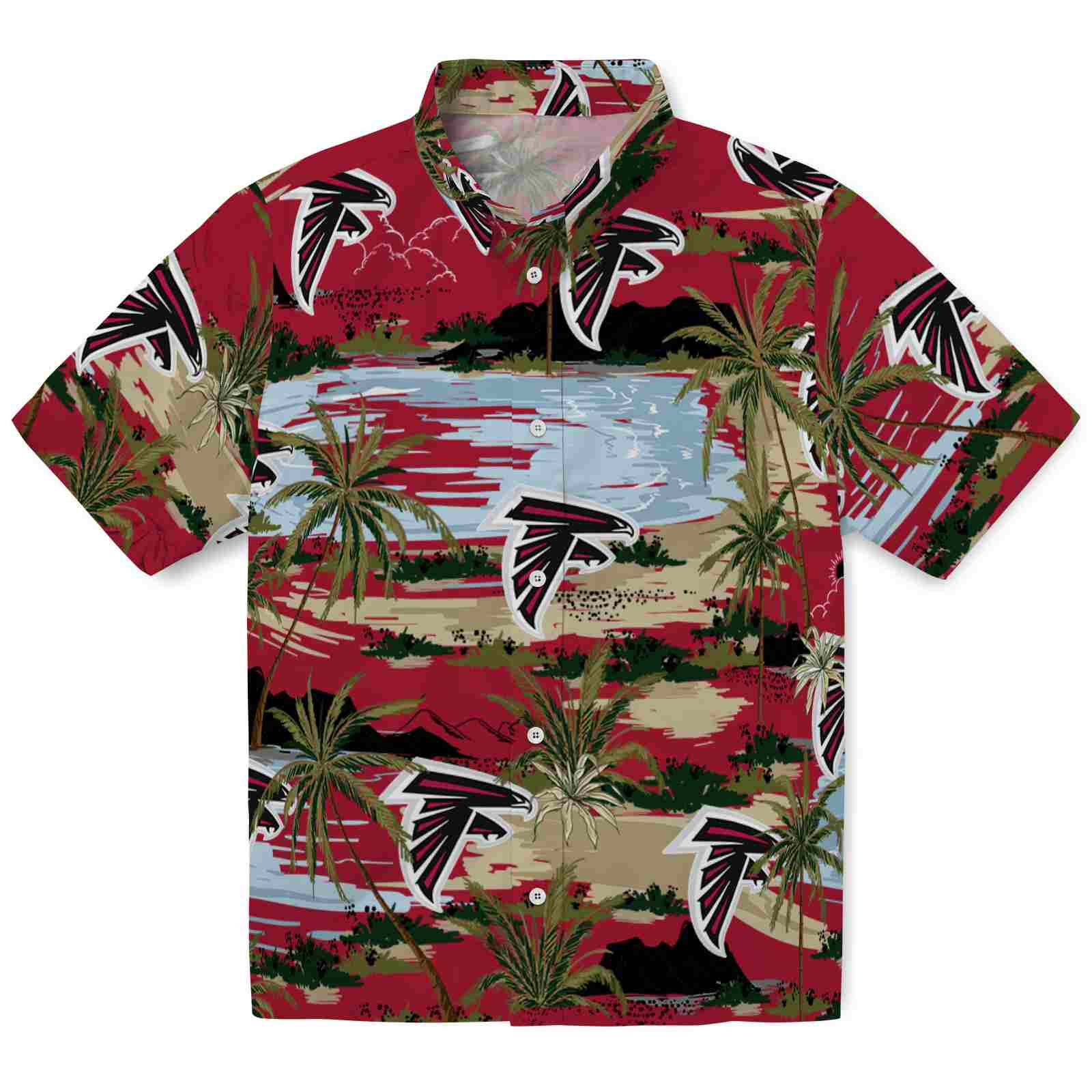 Keptsake Atlanta Falcons Palm Horizon Red Premium Hawaiian Shirt