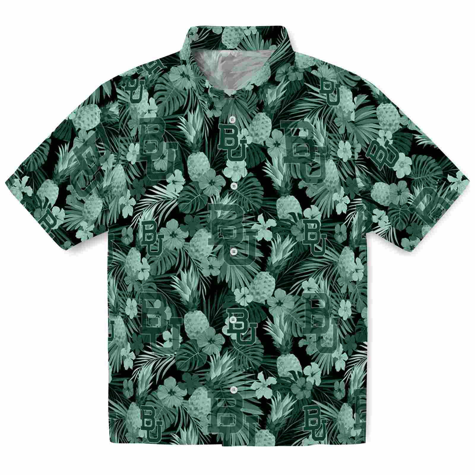 Keptsake Baylor Bears Floral Pineapple Green Premium Hawaiian Shirt