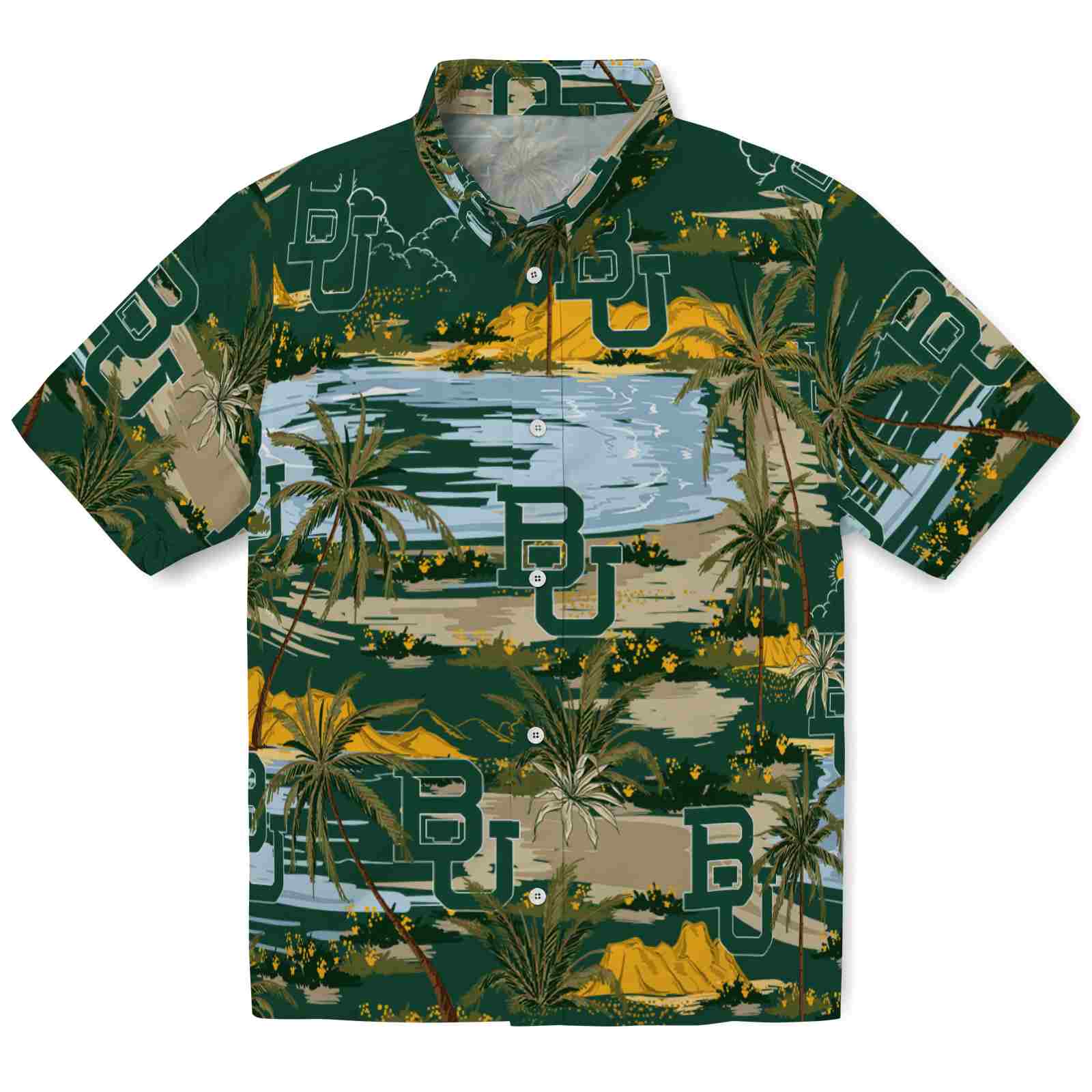 Keptsake Baylor Bears Palm Horizon Green Premium Hawaiian Shirt