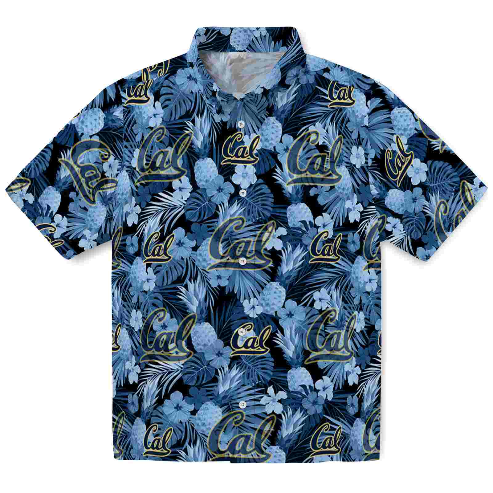 Keptsake California Golden Bears Floral Pineapple Blue Premium Hawaiian Shirt