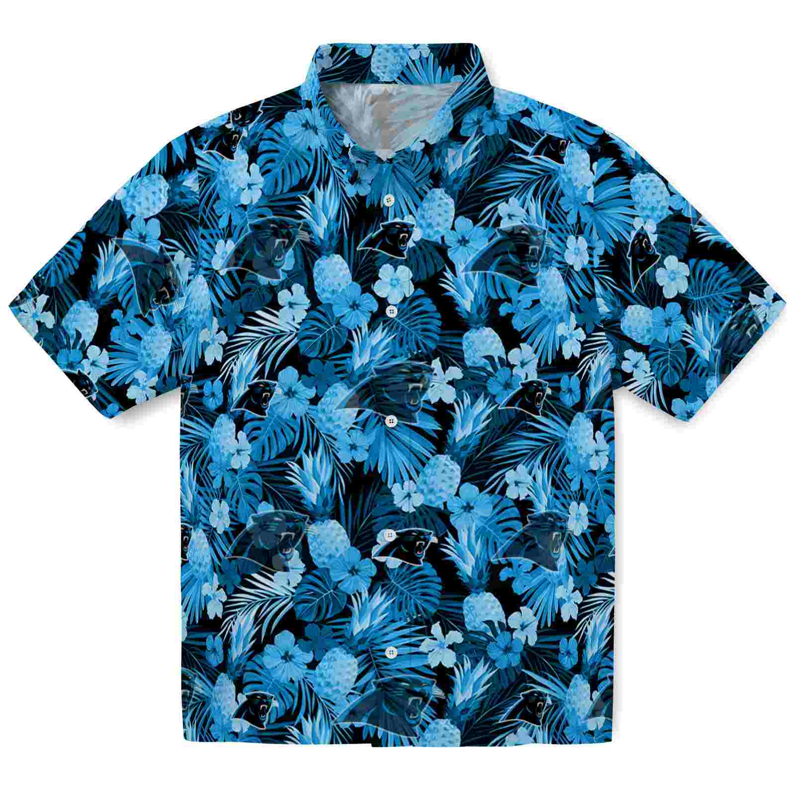 Keptsake Carolina Panthers Floral Pineapple Blue Premium Hawaiian Shirt