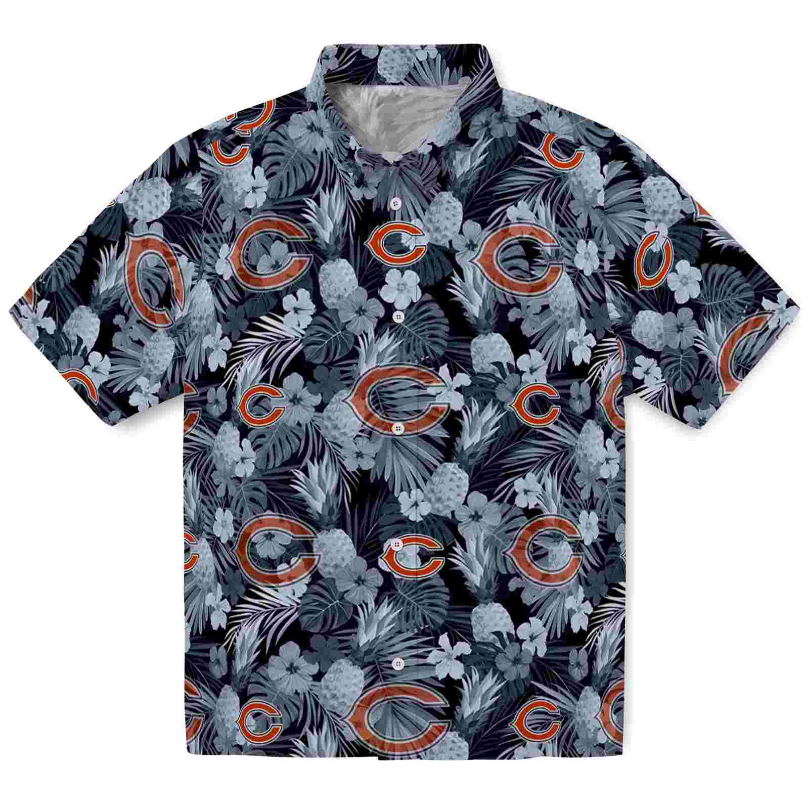 Keptsake Chicago Bears Floral Pineapple Blue Premium Hawaiian Shirt