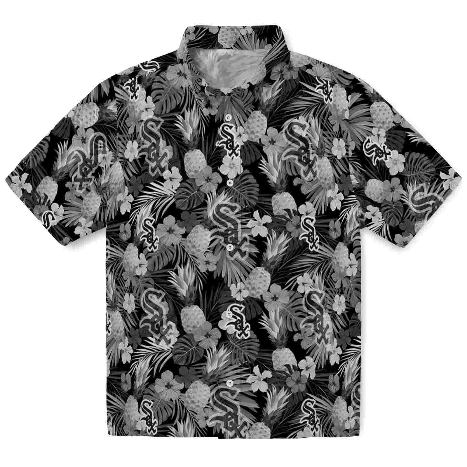 Keptsake Chicago White Sox Floral Pineapple Black Premium Hawaiian Shirt