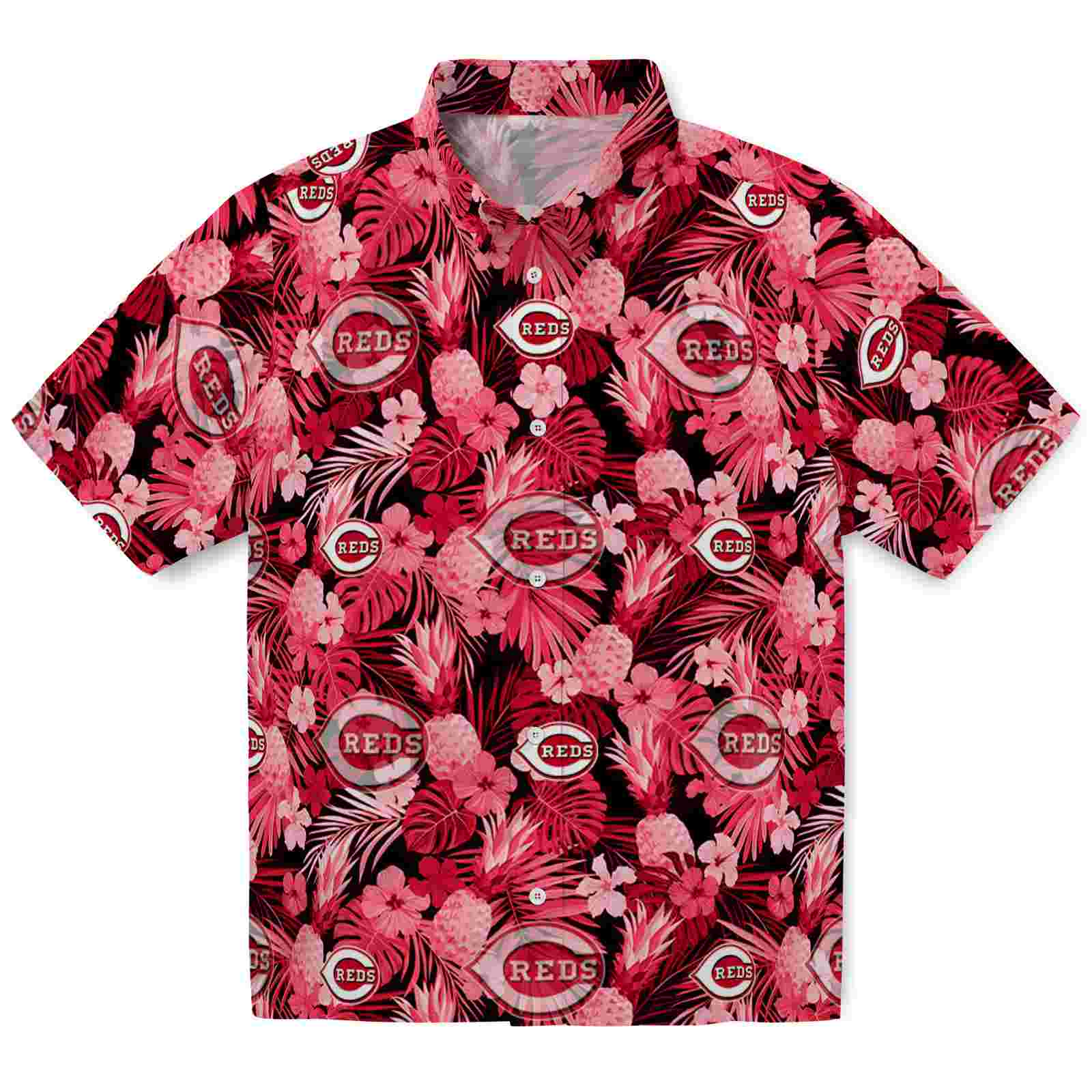 Keptsake Cincinnati Reds Floral Pineapple Red Premium Hawaiian Shirt