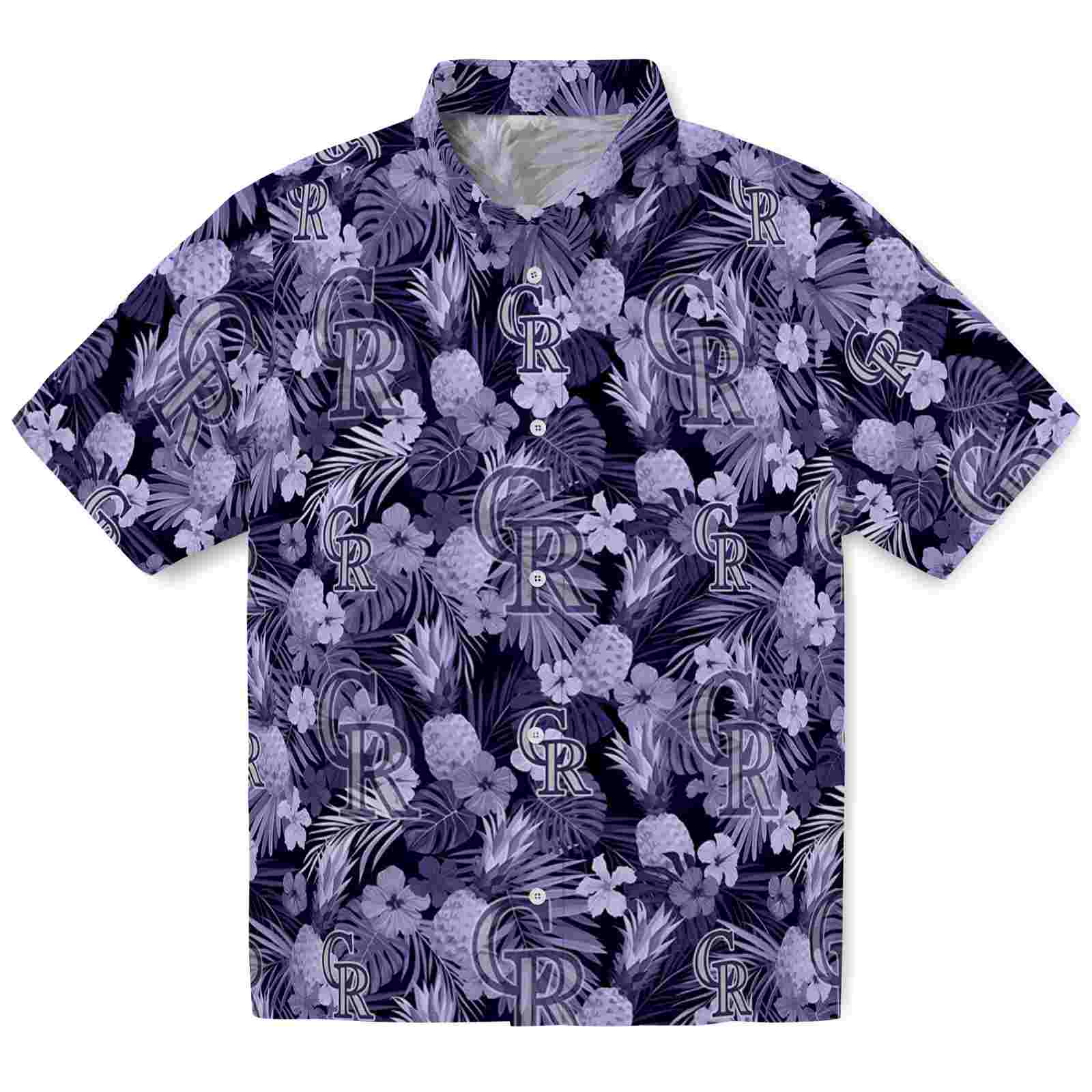 Keptsake Colorado Rockies Floral Pineapple Blue Premium Hawaiian Shirt
