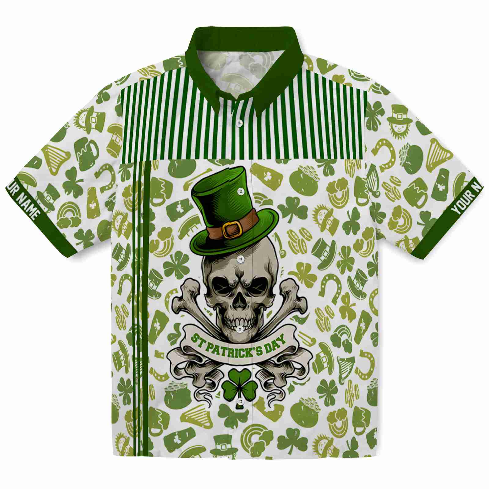 Keptsake Custom Skull Clover Premium Hawaiian Shirt