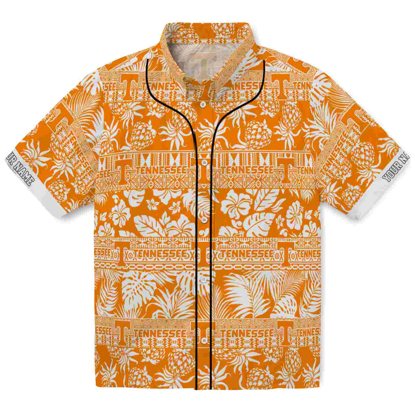 Keptsake Custom Tennessee Volunteers Tribal Stripes Orange White Premium Hawaiian Shirt