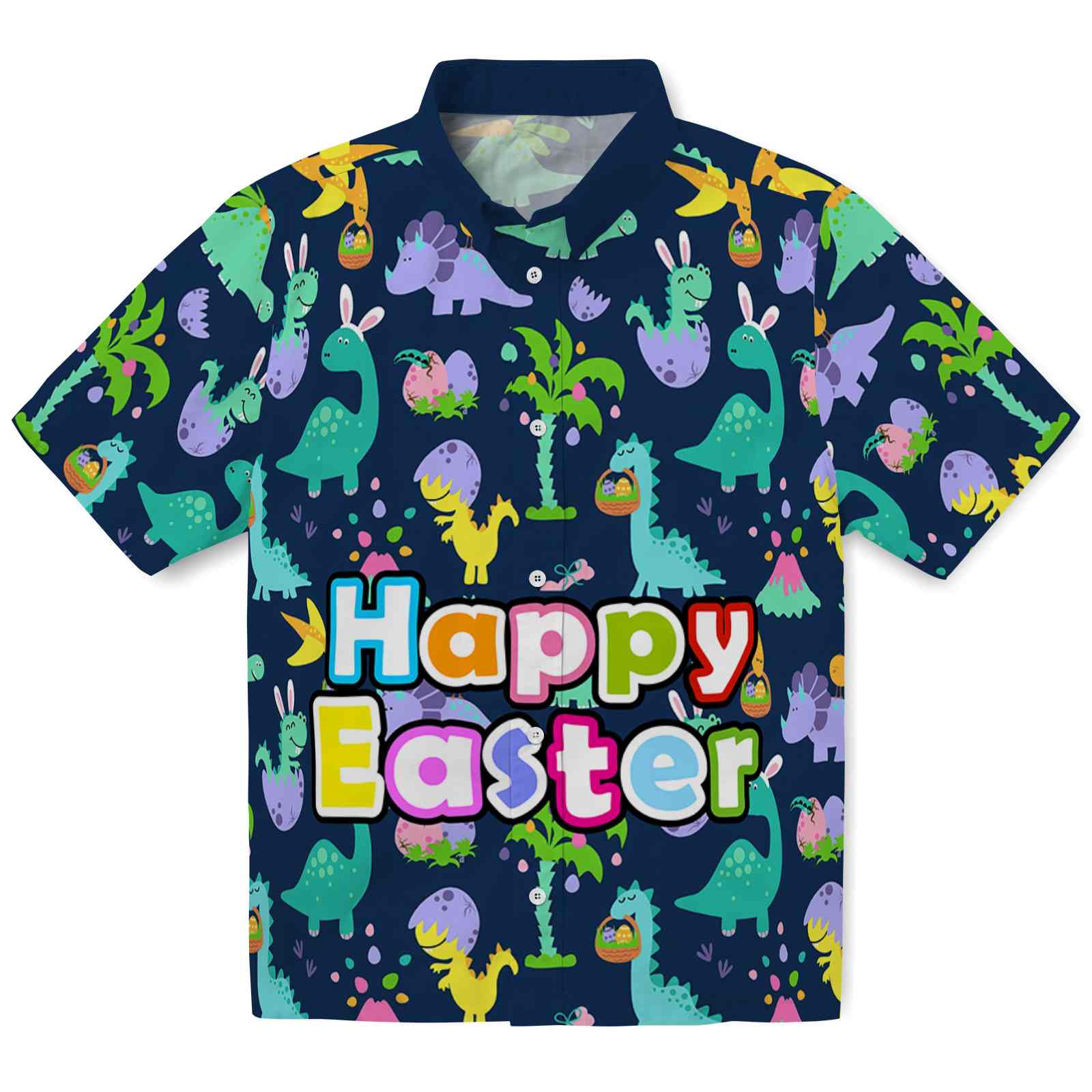 Keptsake Customizable Easter Dinosaur Premium Hawaiian Shirt