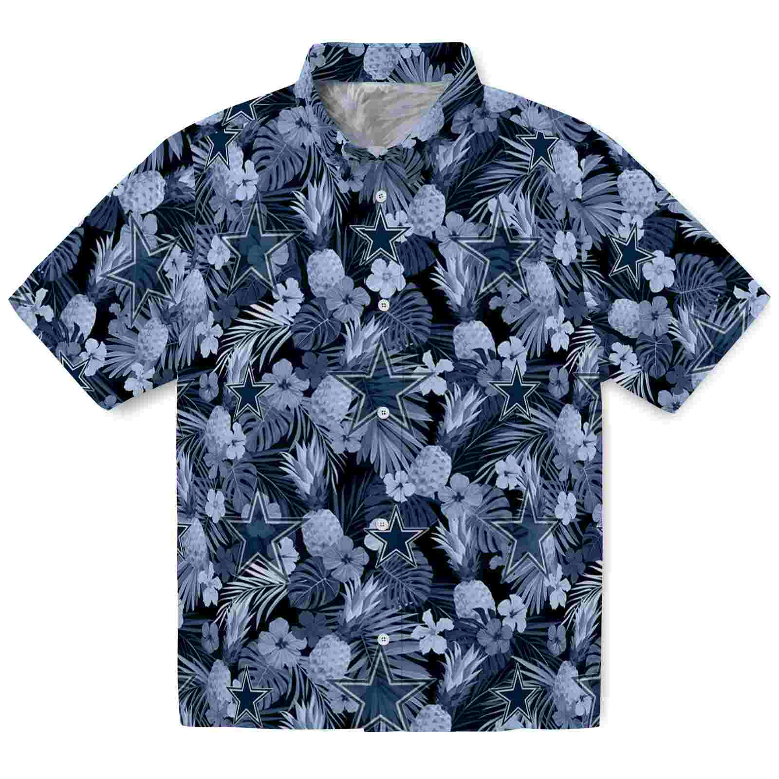 Keptsake Dallas Cowboys Floral Pineapple Blue Premium Hawaiian Shirt