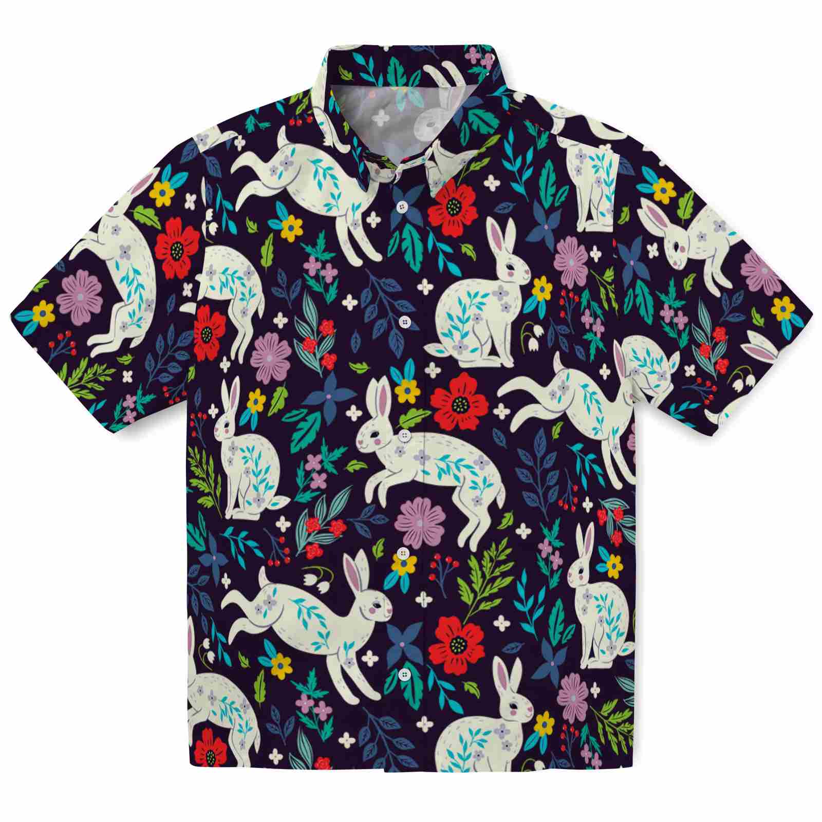 Keptsake Easter Floral Bunny Premium Hawaiian Shirt