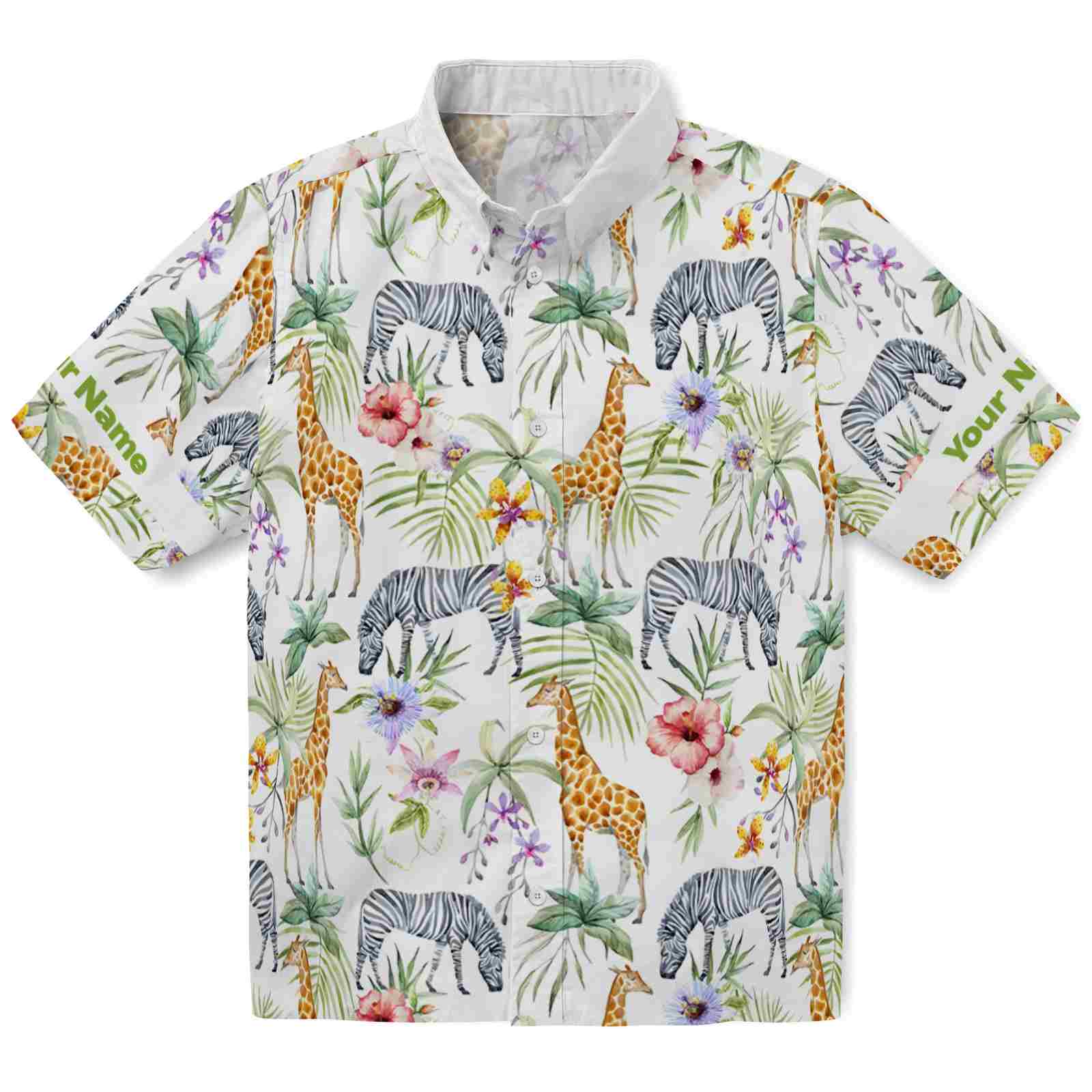 Keptsake Exotic Giraffe Zebra Custom Premium Hawaiian Shirt