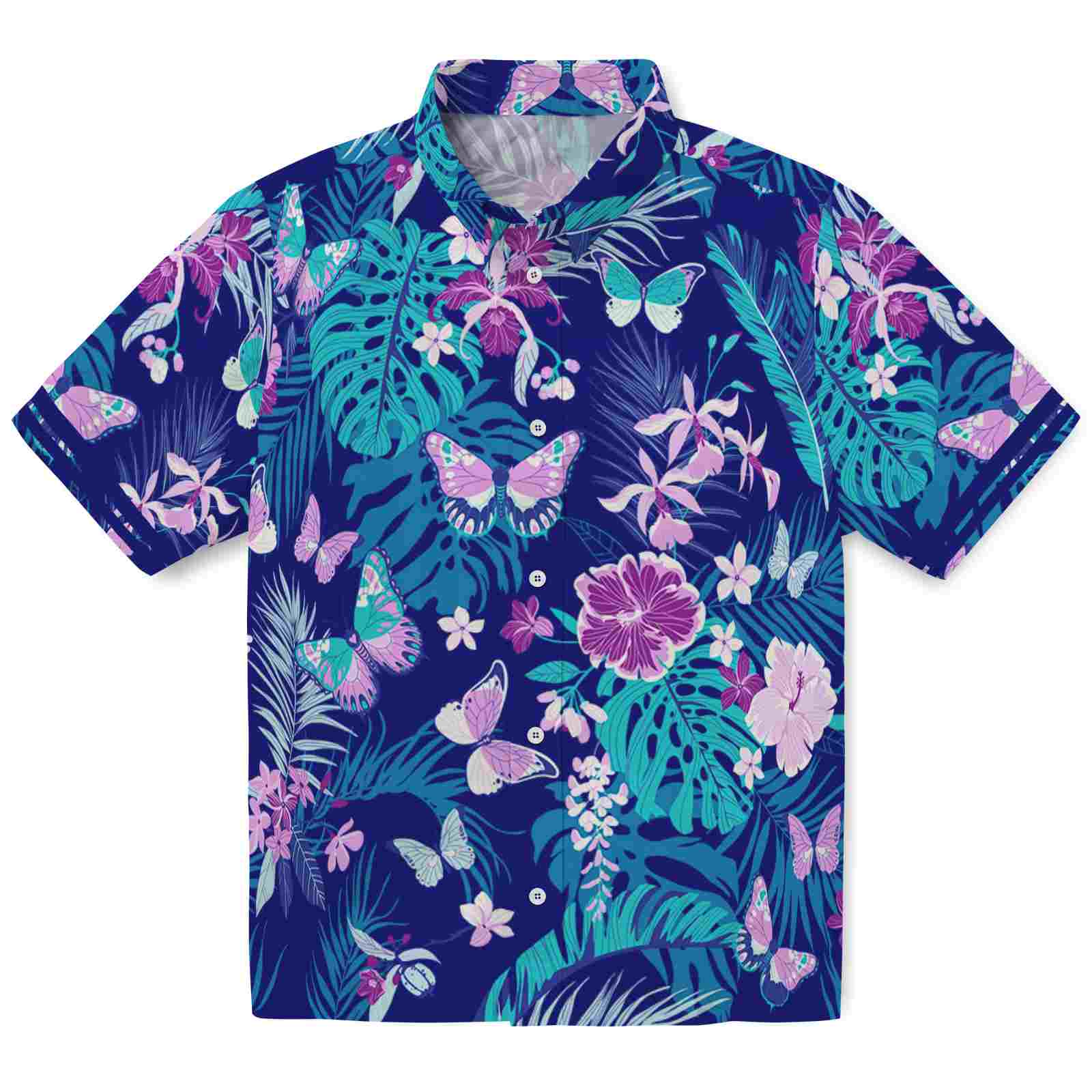 Keptsake Floral Butterfly Custom Premium Hawaiian Shirt