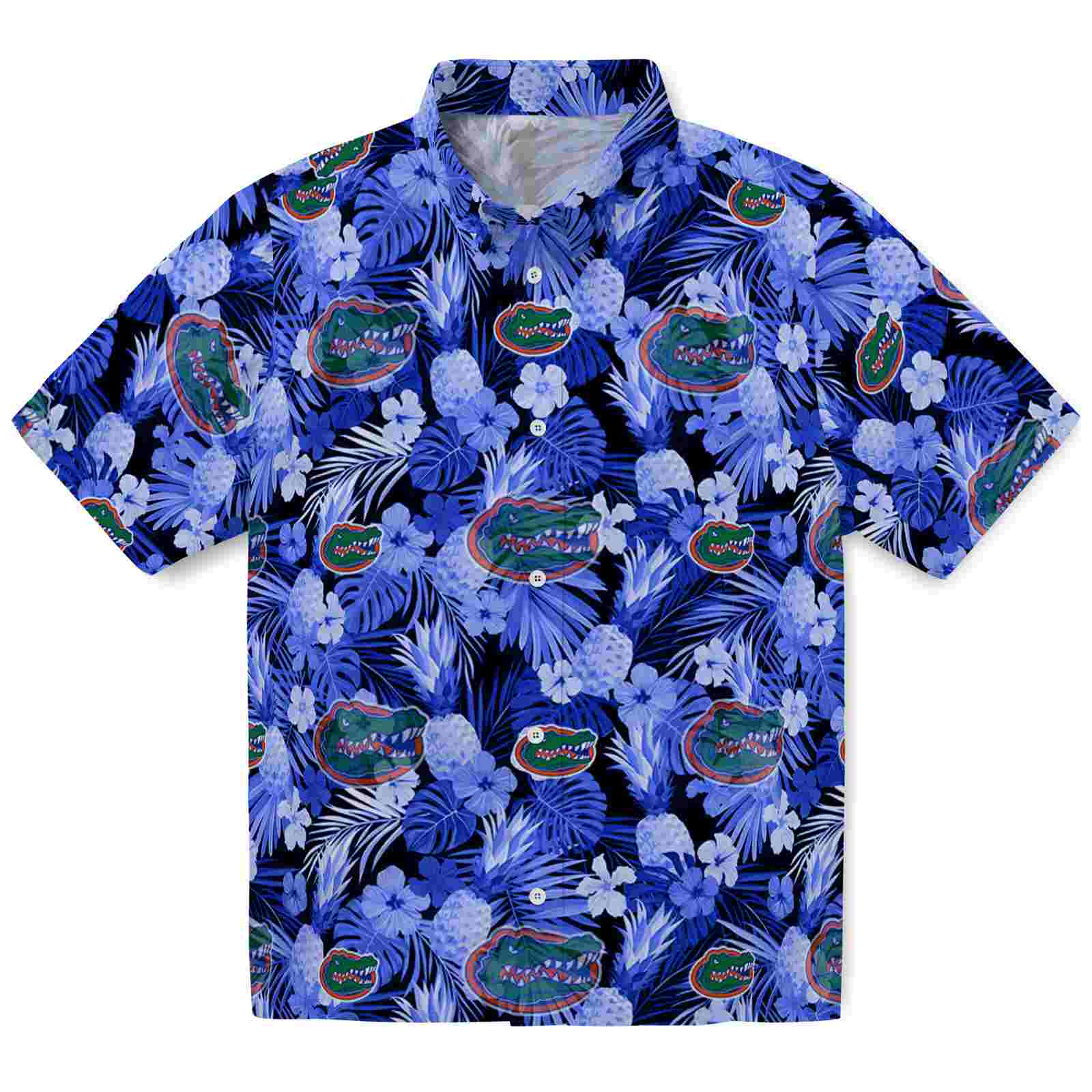 Keptsake Florida Gators Floral Pineapple Blue Premium Hawaiian Shirt