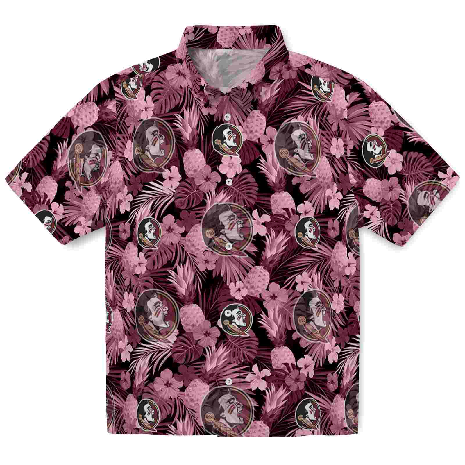 Keptsake Florida State Seminoles Floral Pineapple Garnet Premium Hawaiian Shirt