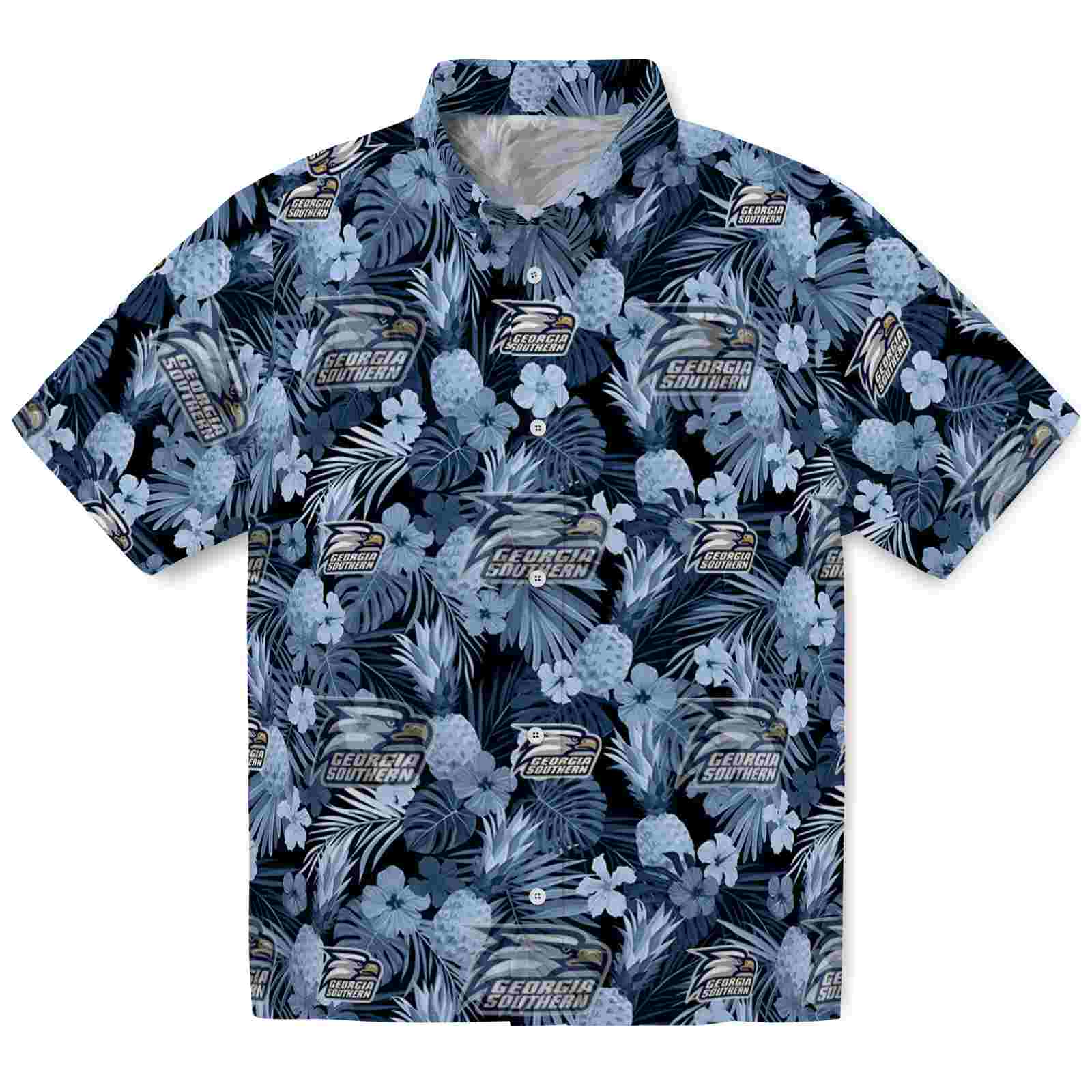 Keptsake Georgia Southern Eagles Floral Pineapple Blue Premium Hawaiian Shirt