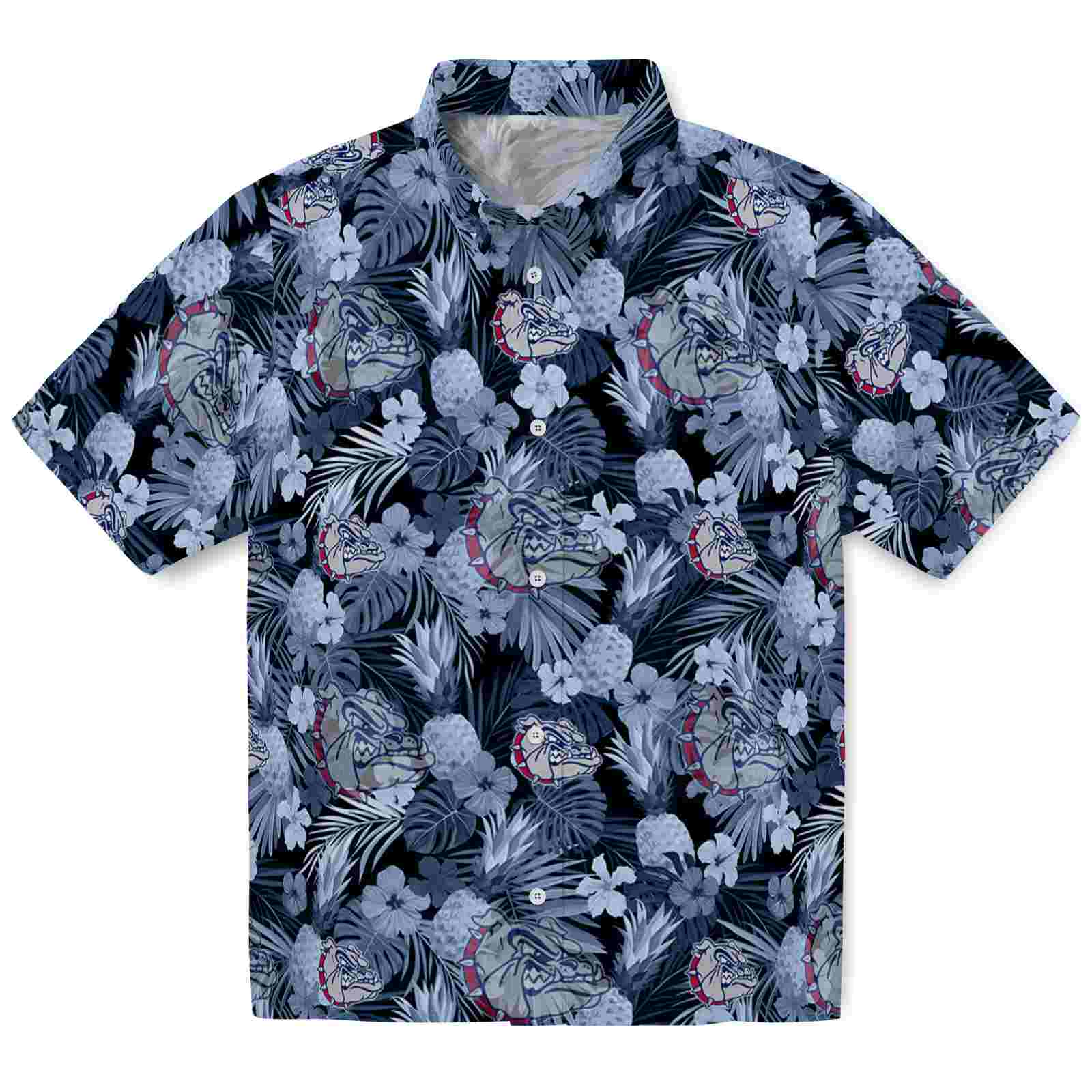 Keptsake Gonzaga Bulldogs Floral Pineapple Blue Premium Hawaiian Shirt