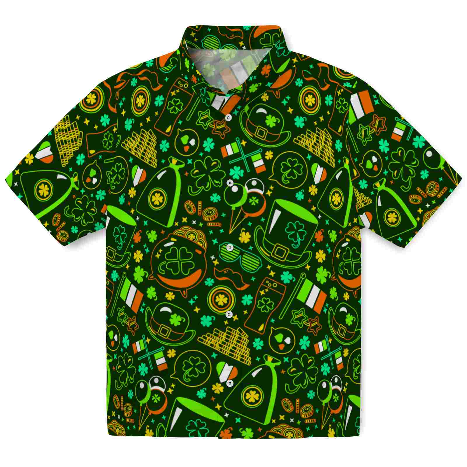 Keptsake Hawaiian Shirt Shamrocks Green Celebration