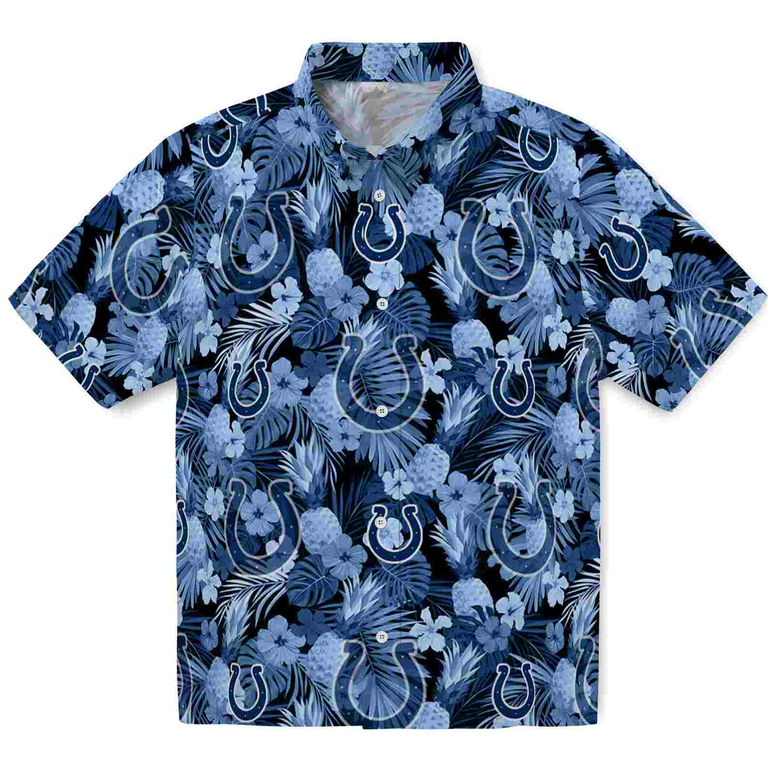Keptsake Indianapolis Colts Floral Pineapple Blue Premium Hawaiian Shirt
