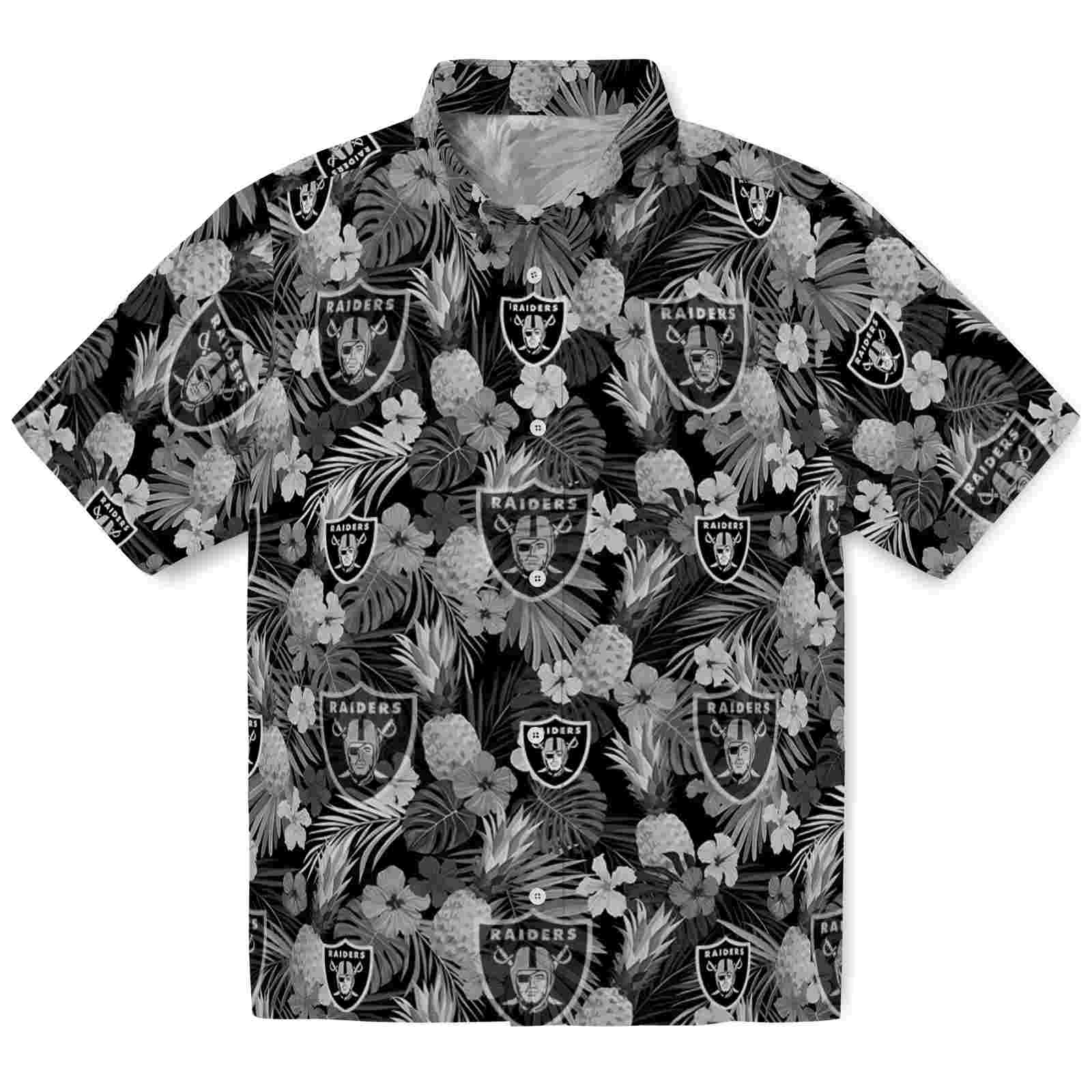Keptsake Las Vegas Raiders Floral Pineapple Black Premium Hawaiian Shirt